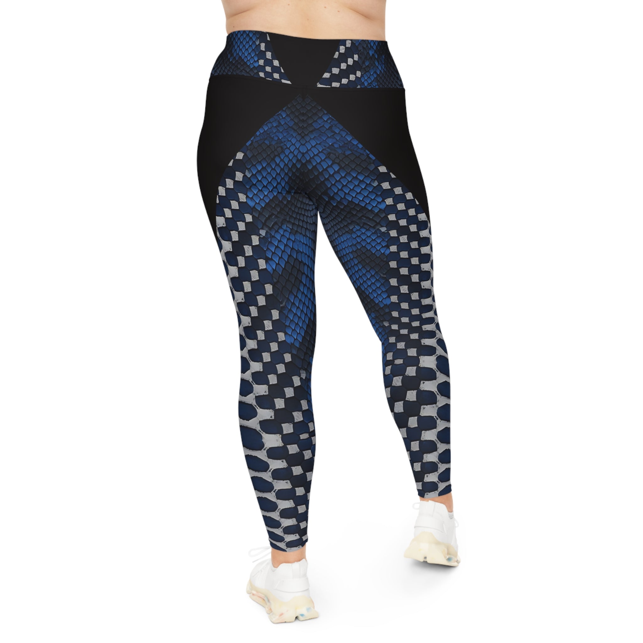 Blue Python Plus Size Leggings – Stylish, Comfortable Activewear - Angel Body