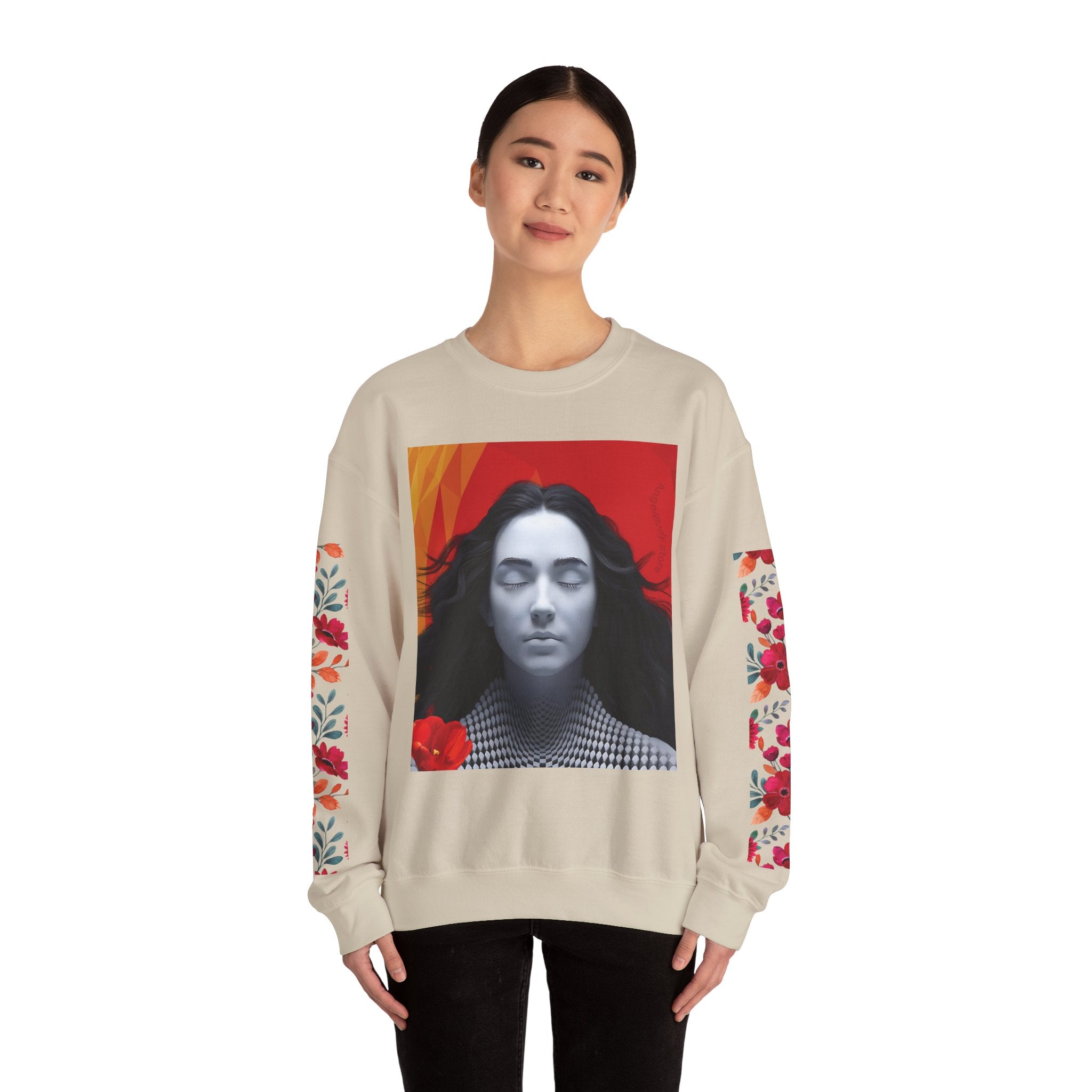 Abstract Art & Floral Sweatshirt - Angel Body
