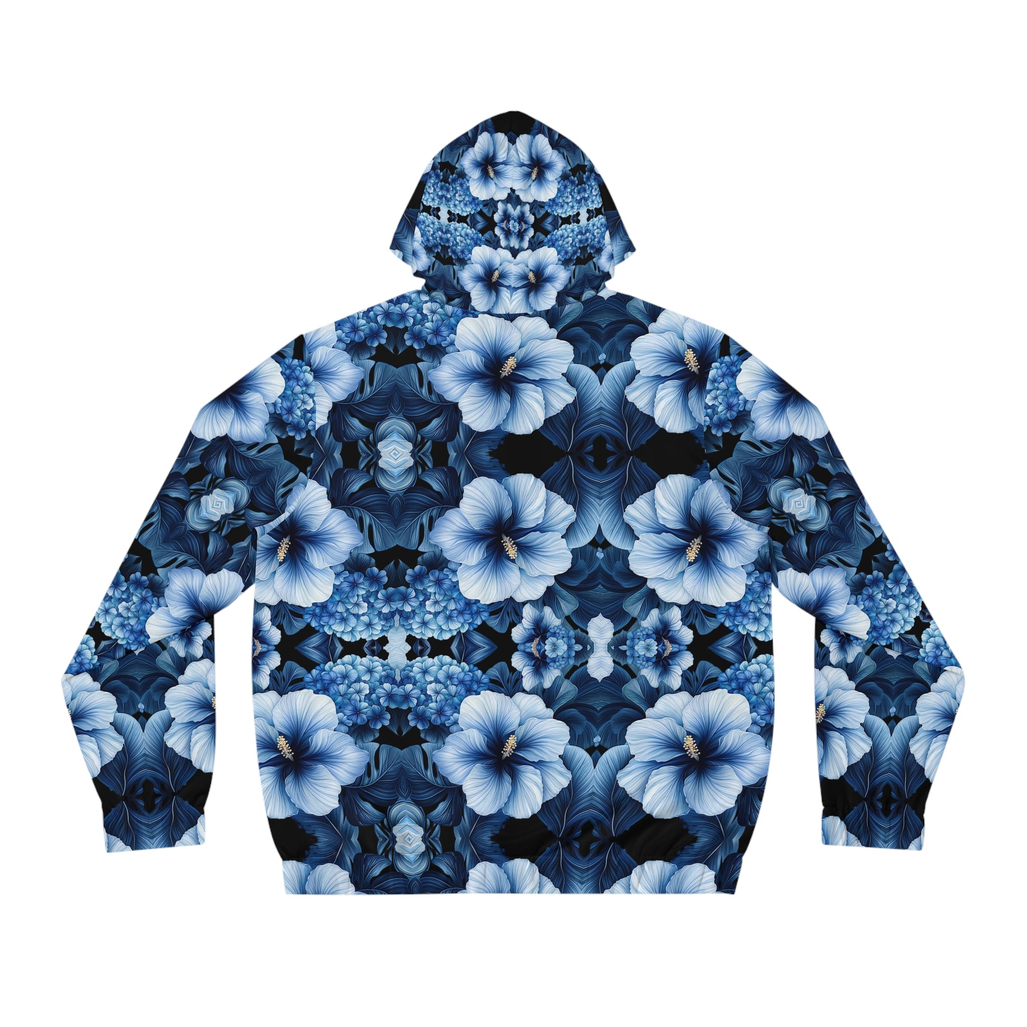 Blue Floral Men's Full-Zip Hoodie - Cozy and Stylish for Every Occasion
