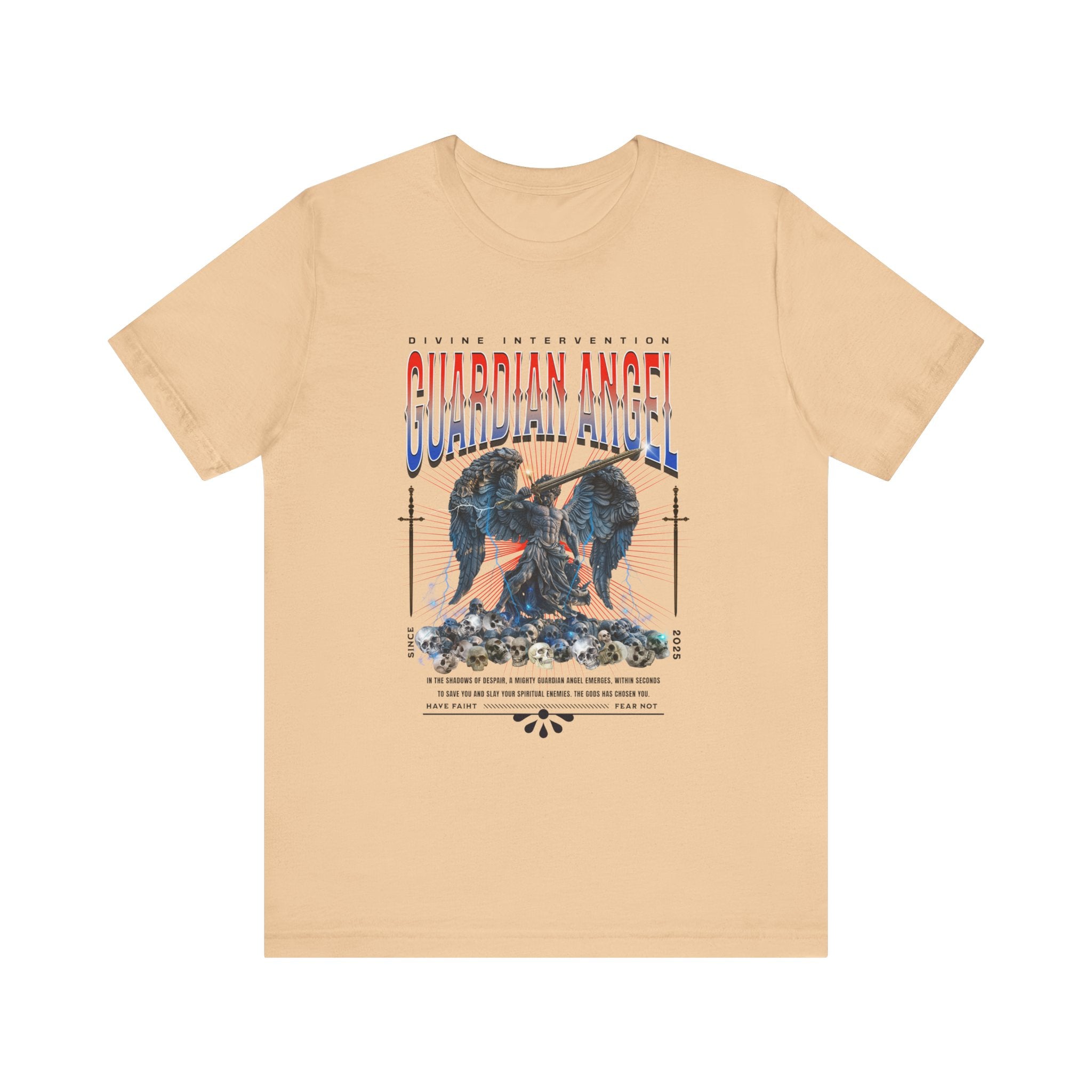 Unisex Jersey Short Sleeve Tee: Male Guardian Angel Spiritual Warrior - Angel Body