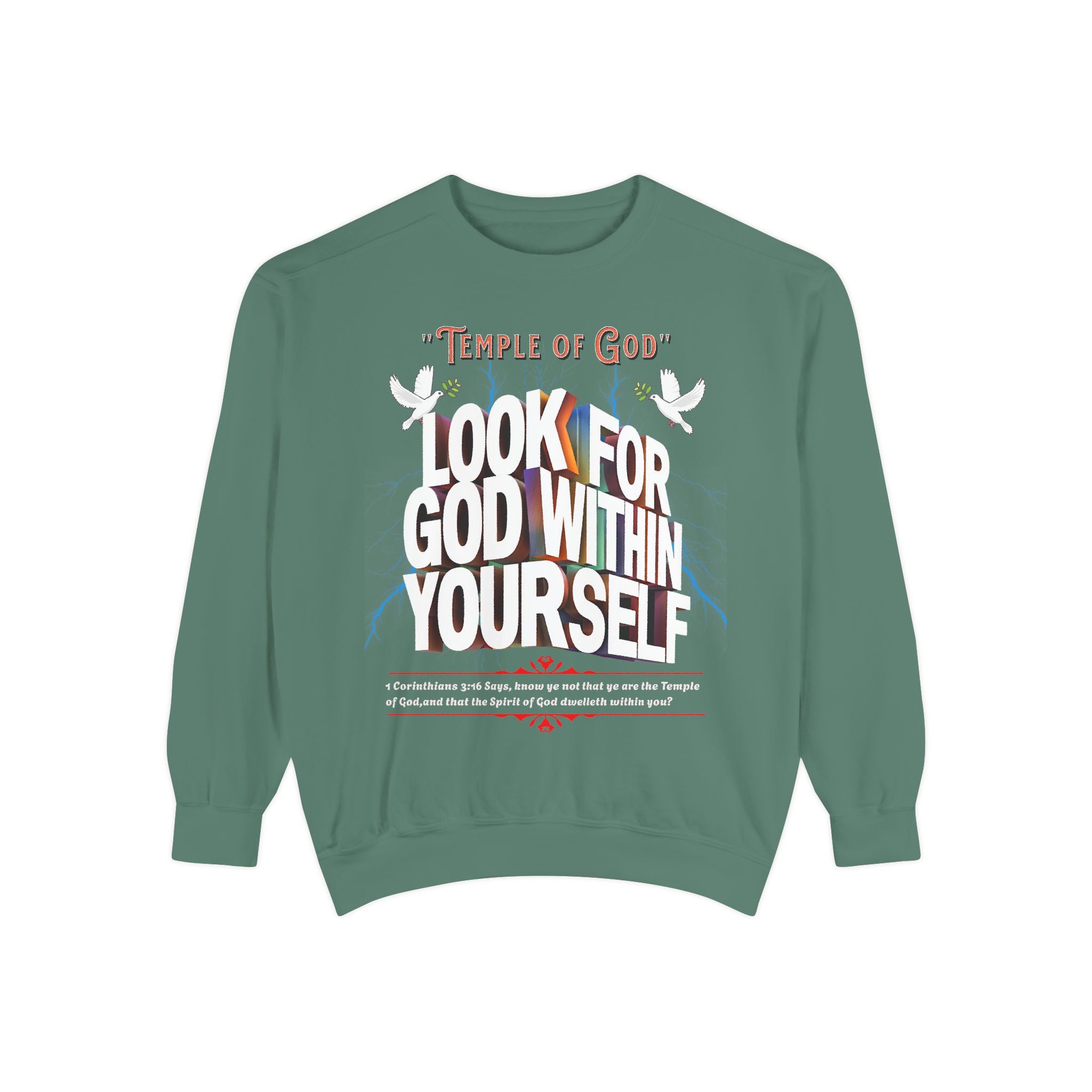 Unisex Temple of God Sweatshirt - Look for God Within Yourself - Angel Body