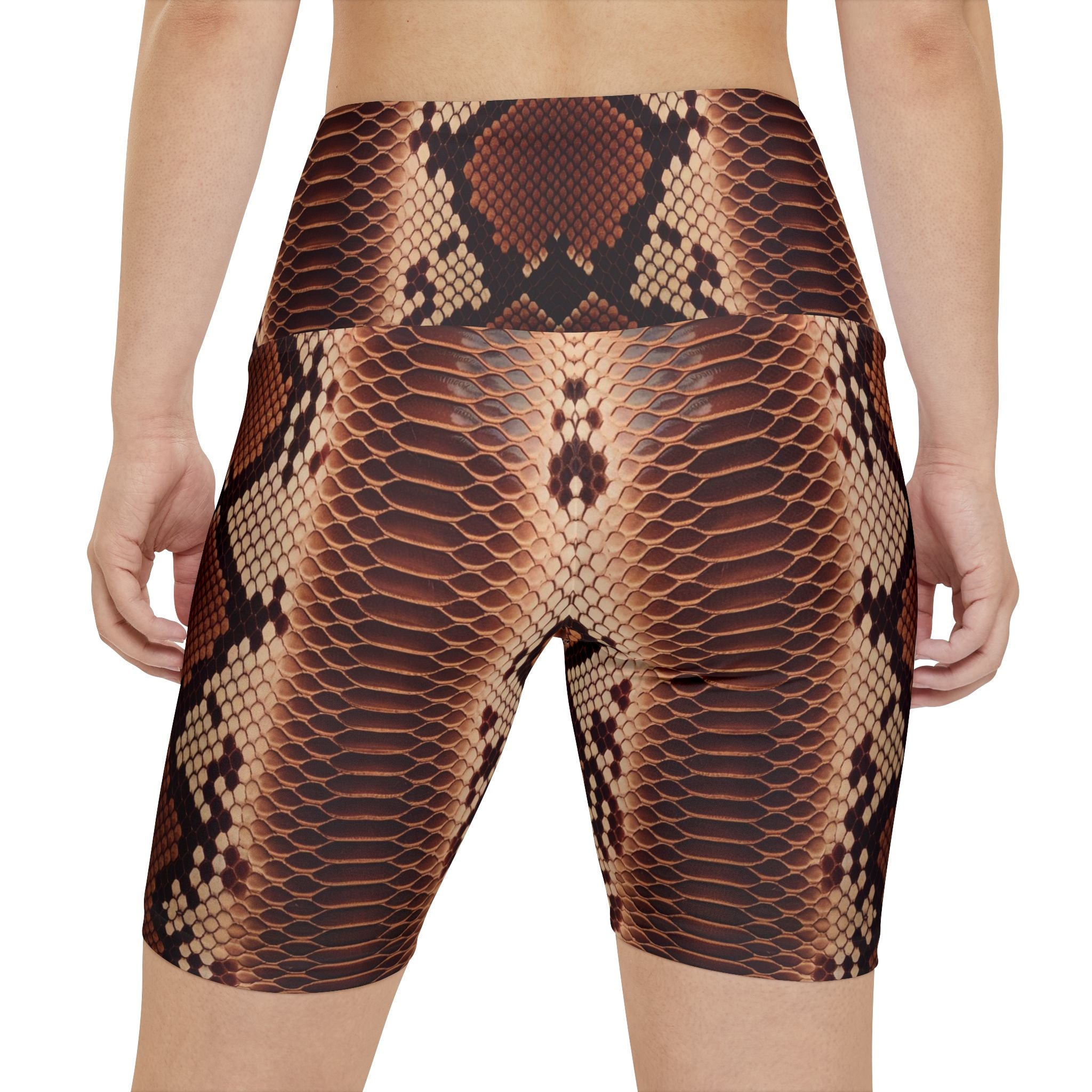 Python Print Women's Workout Shorts - Stylish Activewear for Fitness Enthusiasts