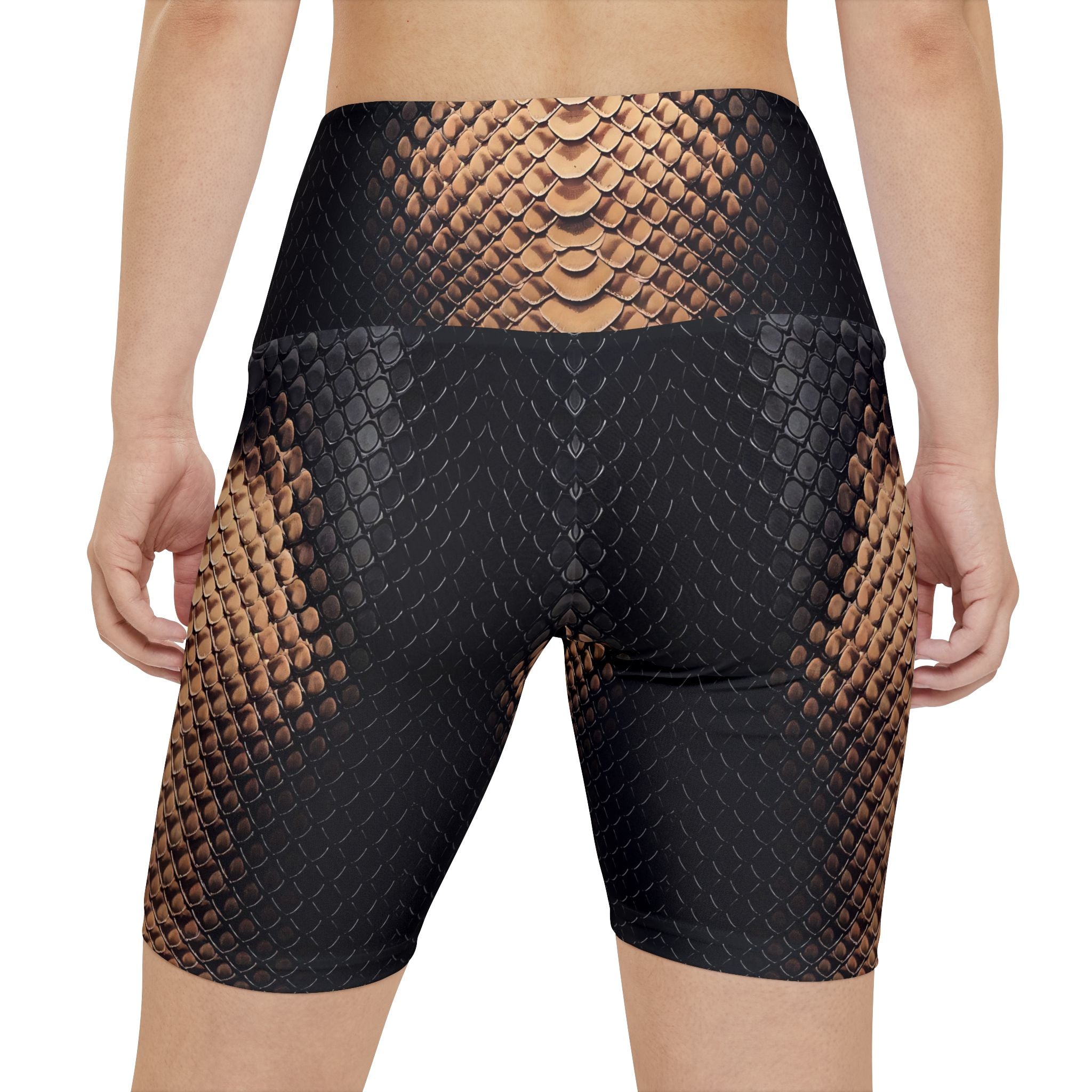 Stylish Python Print Women's Workout Shorts for Gym & Fitness - Angel Body