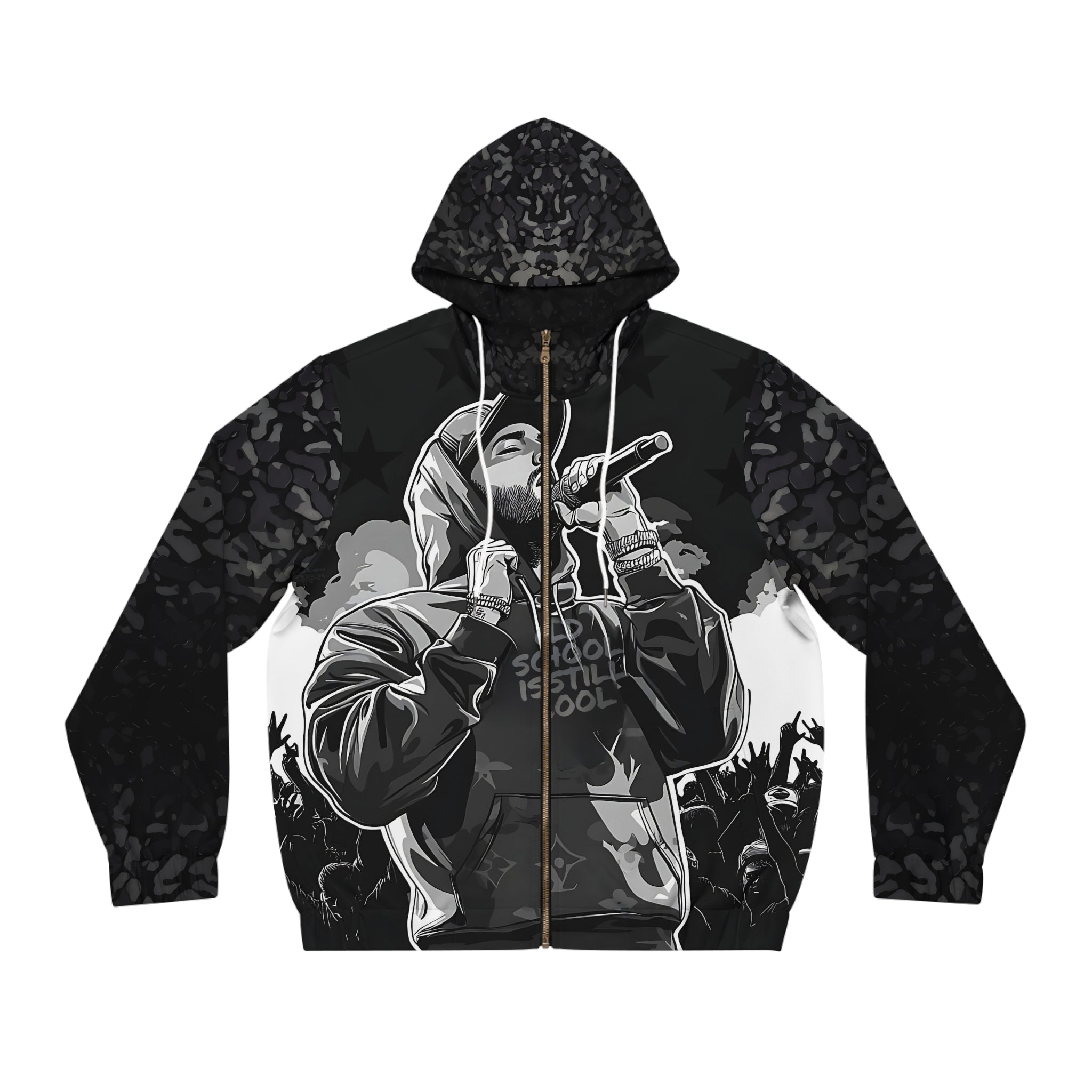 Urban Style Full-Zip Hoodie - Old School Is Still Cool - Angel Body