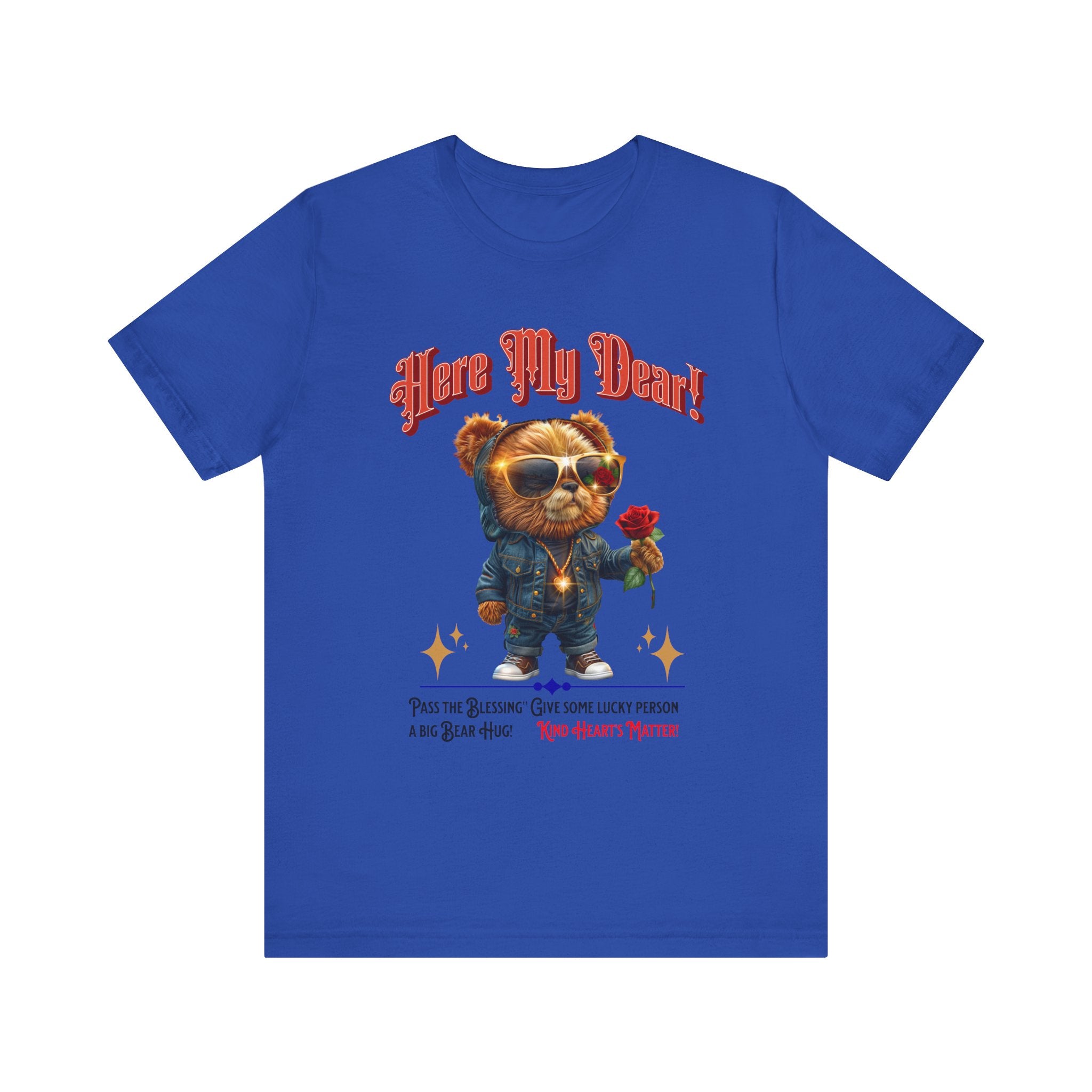 Teddy Bear Red Rose T-Shirt - Fun Cool Unisex Tee - Angel Body