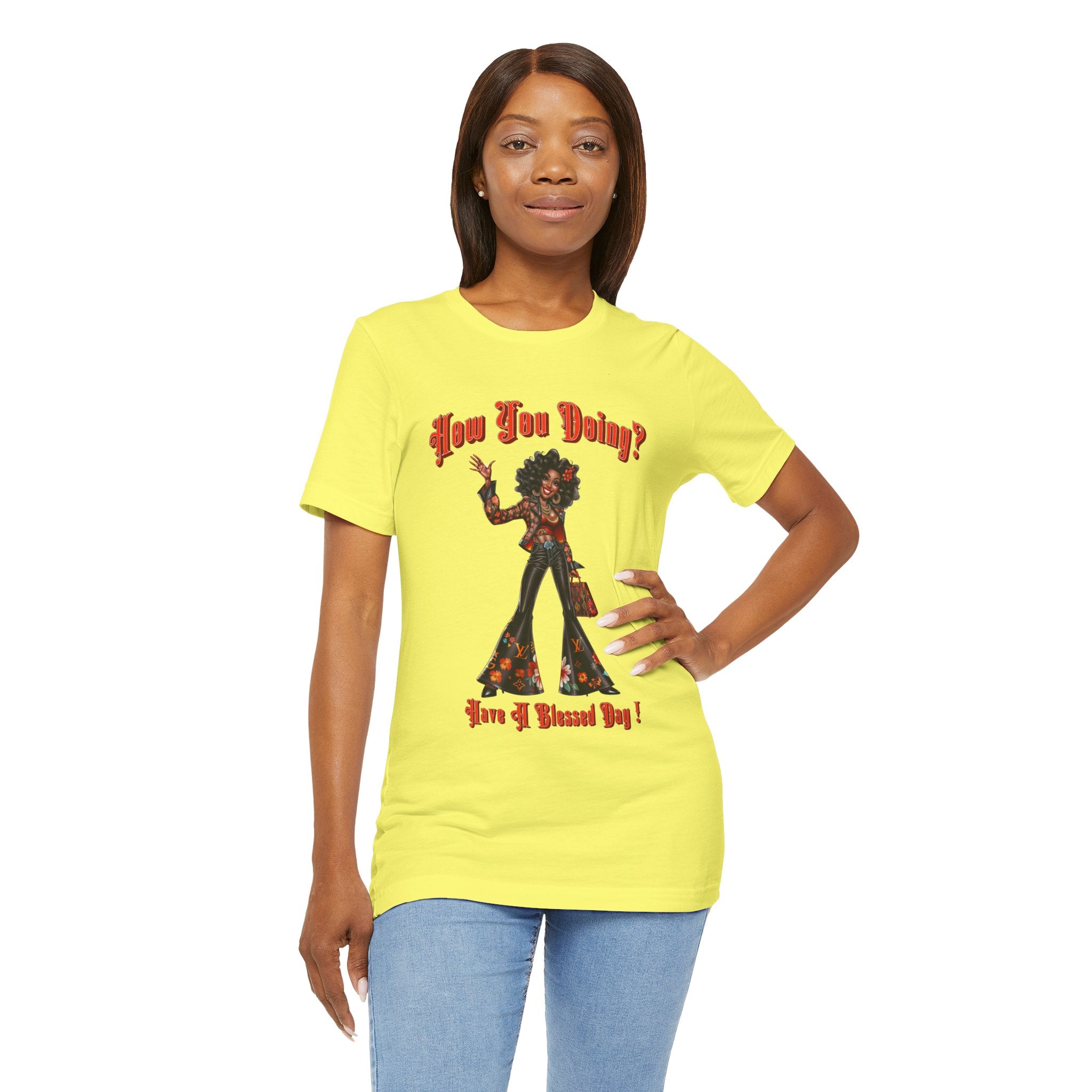 Happy Lady Waving Tee - Angel Body