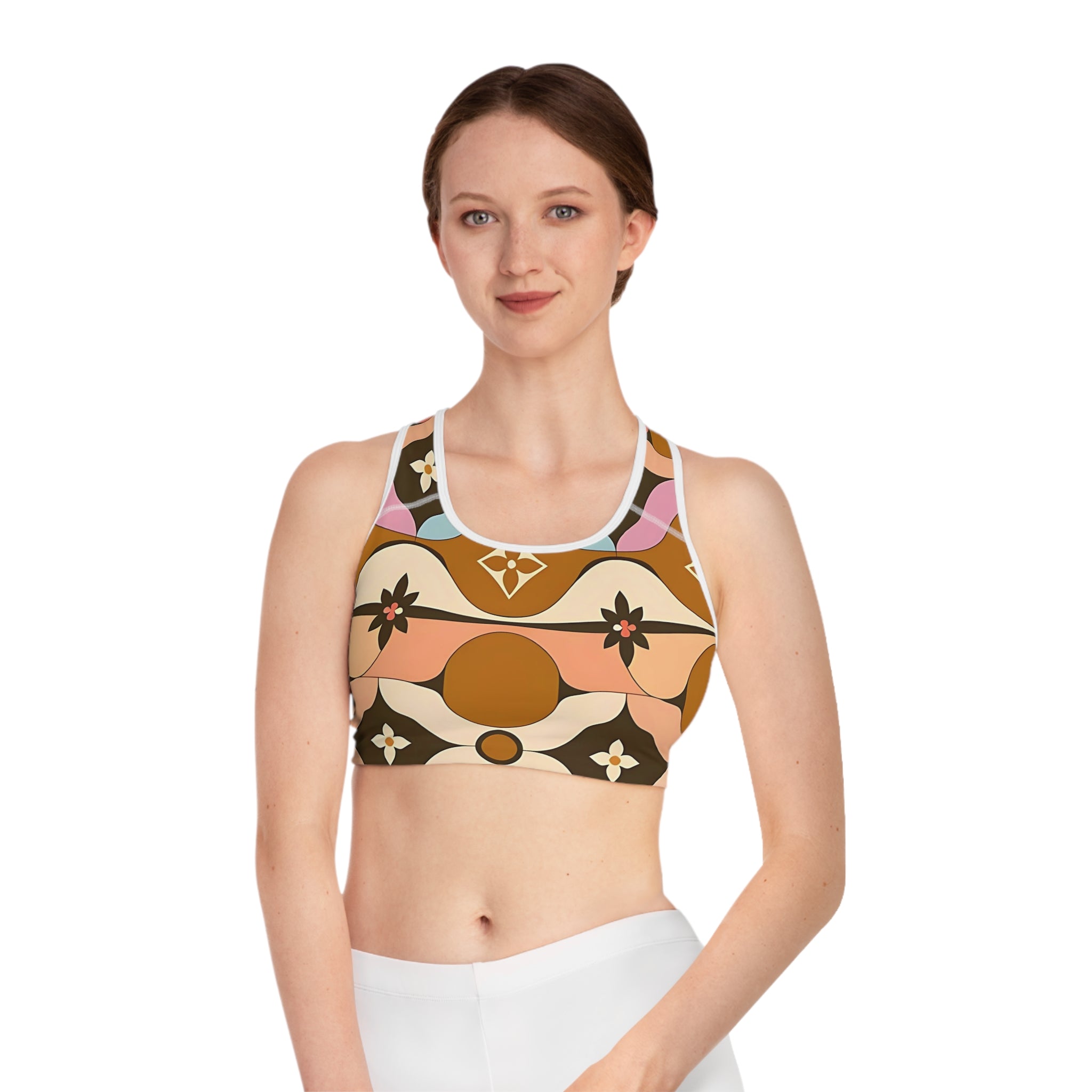 Bohemian Patterned Sports Bra – Stylish Activewear for Yoga & Fitness