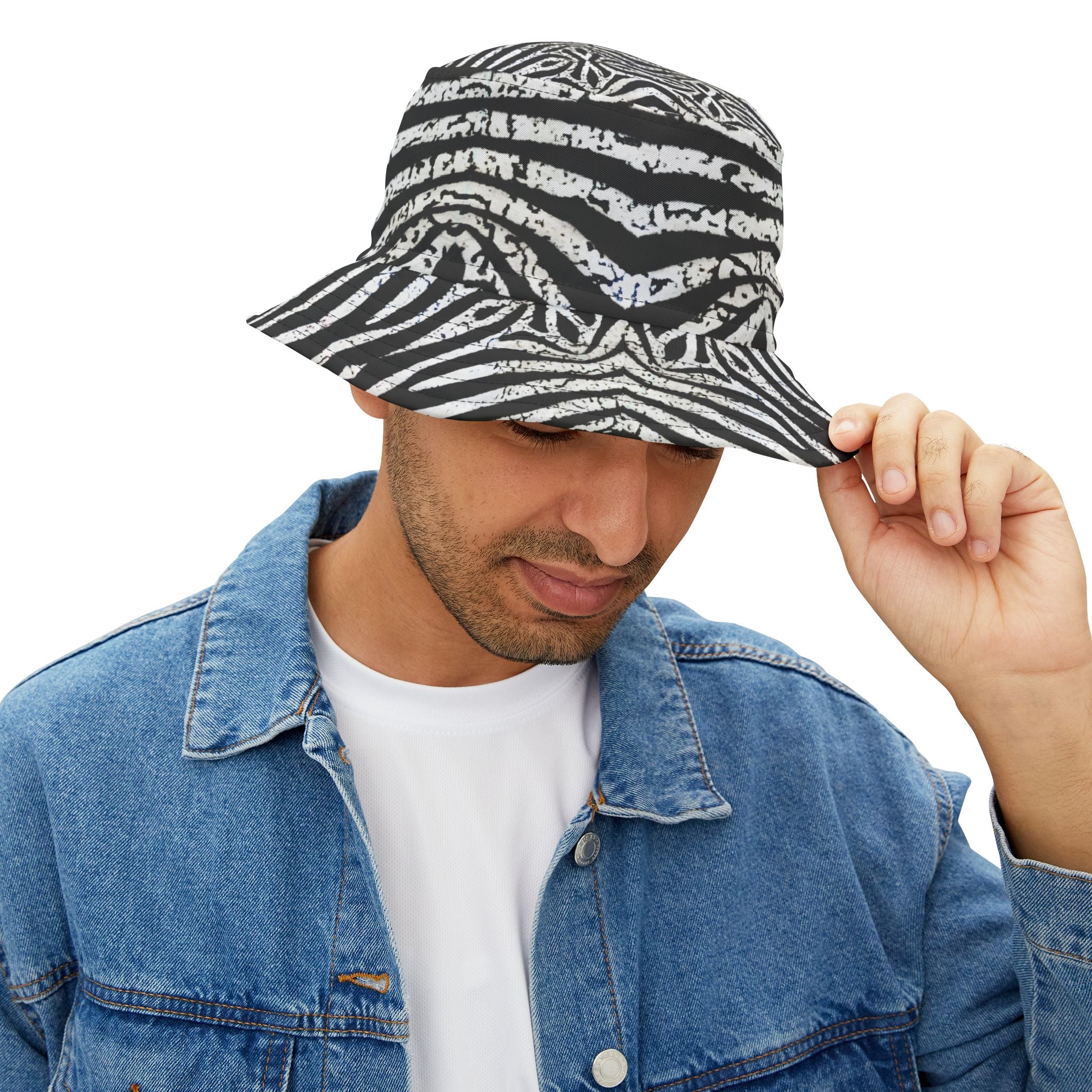 Zebra Print Bucket Hat, Trendy Beach Accessory, Festival Wear, Unisex Hat, Summer Vibes, Stylish Sun Protection