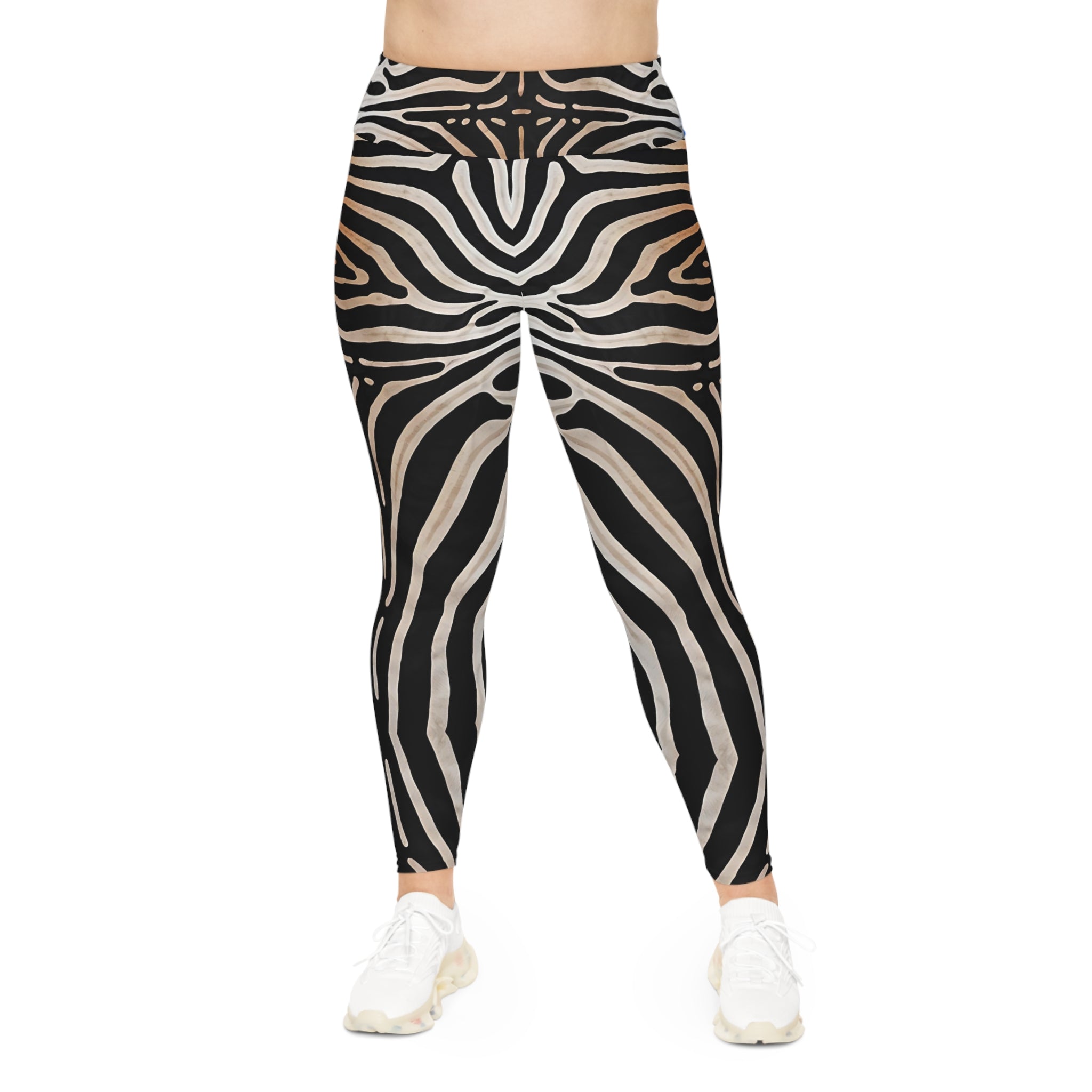 Abstract Zebra Plus Size Leggings - Stylish & Comfortable Athletic Wear - Angel Body