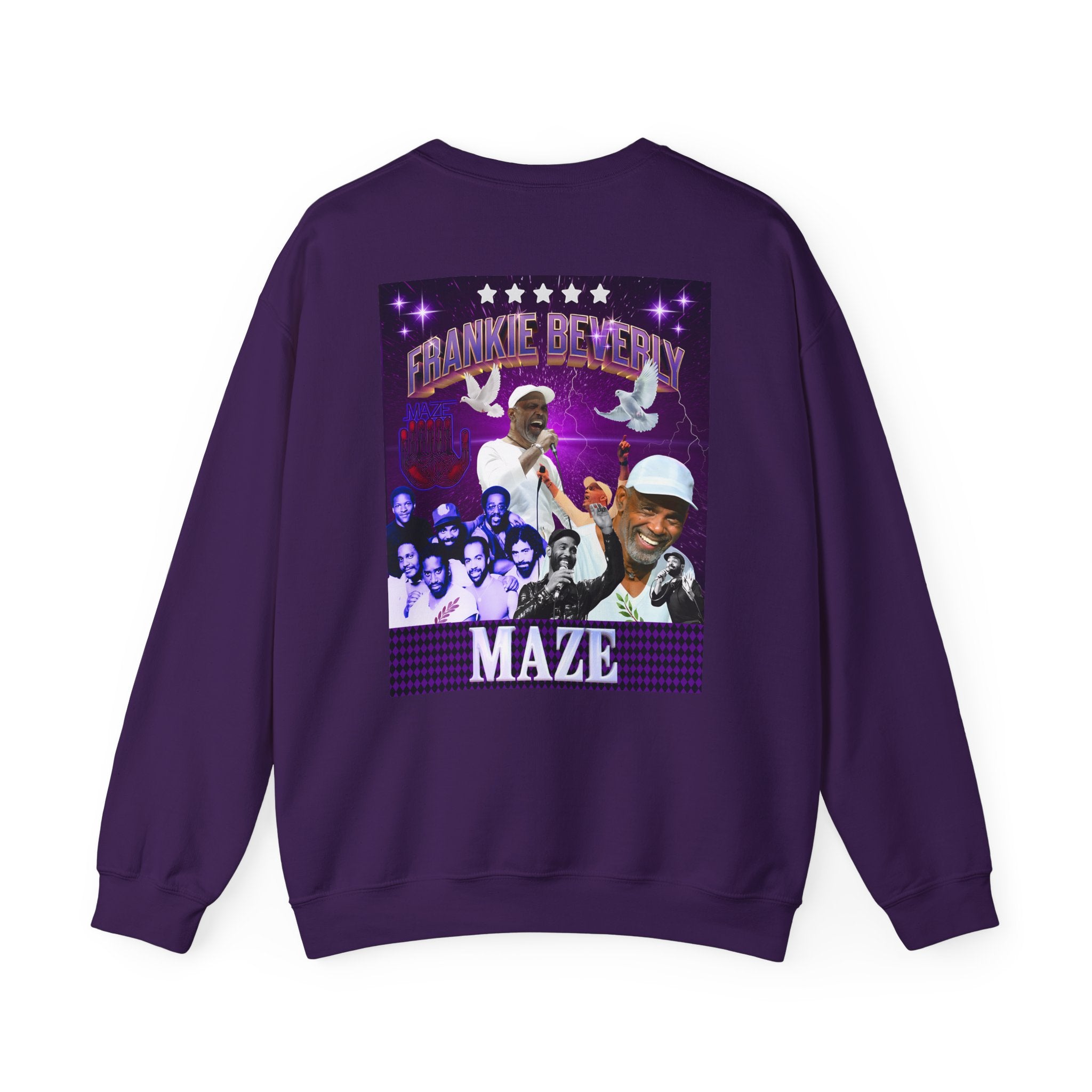 Limited Edition Frankie Beverly collage Crewneck Sweatshirt - Retro style Music Tribute to a Legendary soul singer - Angel Body