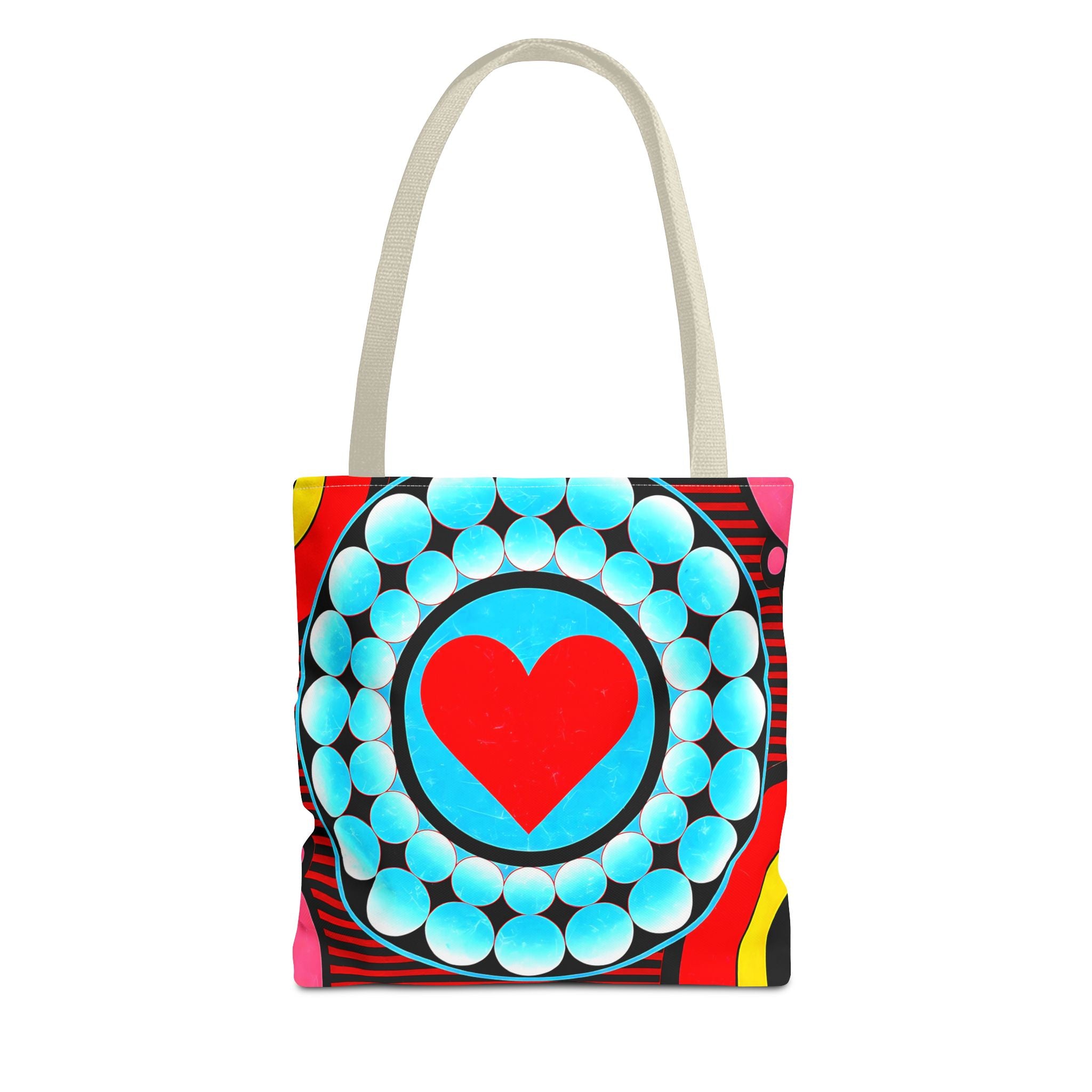 Colorful Heart Pattern Tote Bag - Perfect for Love and Festivals - Angel Body