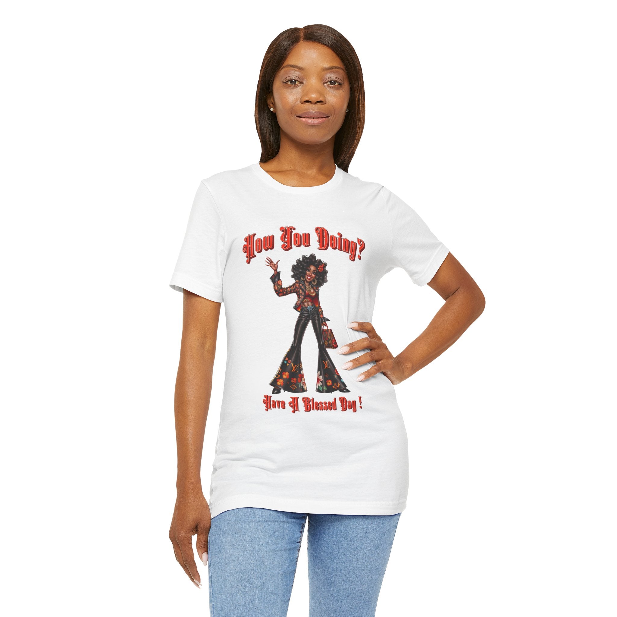 Happy Lady Waving Tee - Angel Body