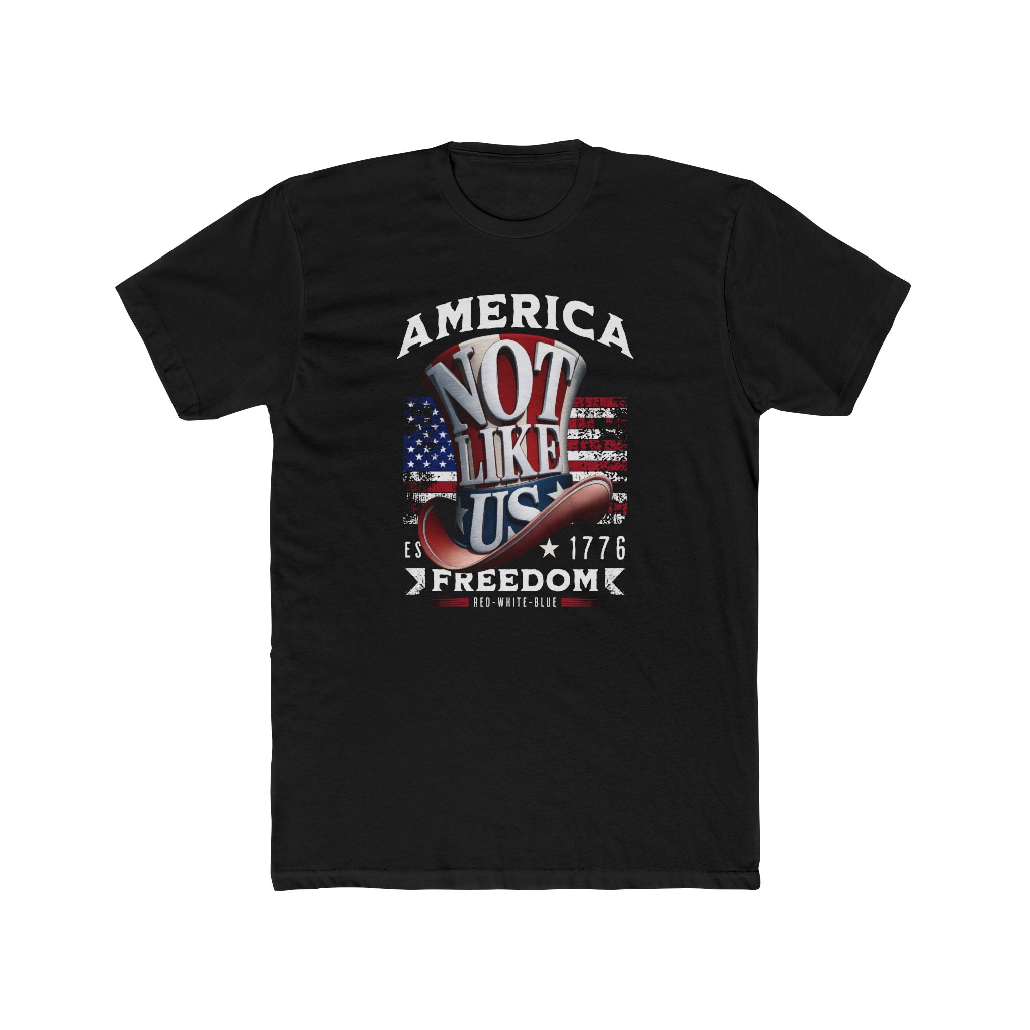 Patriotic Freedom Tee: 'America Not Like Us' Crew Shirt - Angel Body