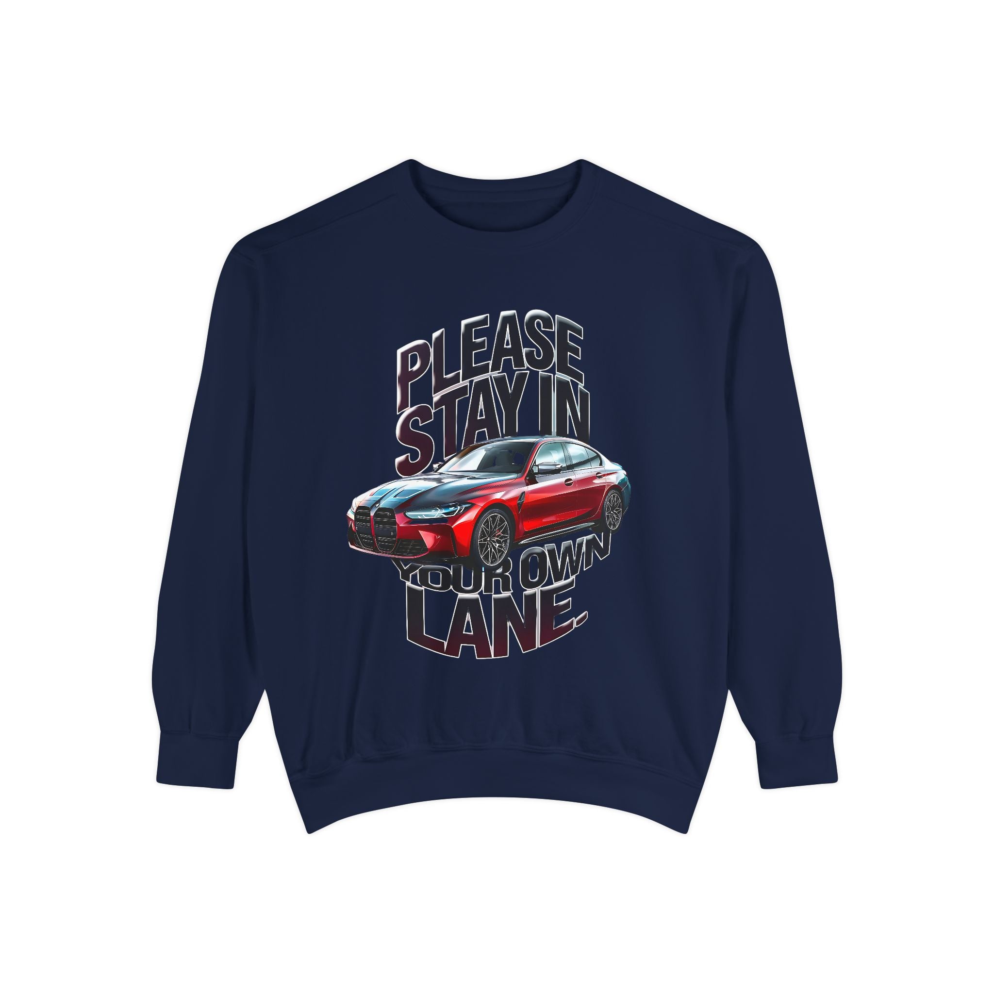 Unisex Garment-Dyed Sweatshirt - 'Please Stay in Your Own Lane' - Angel Body