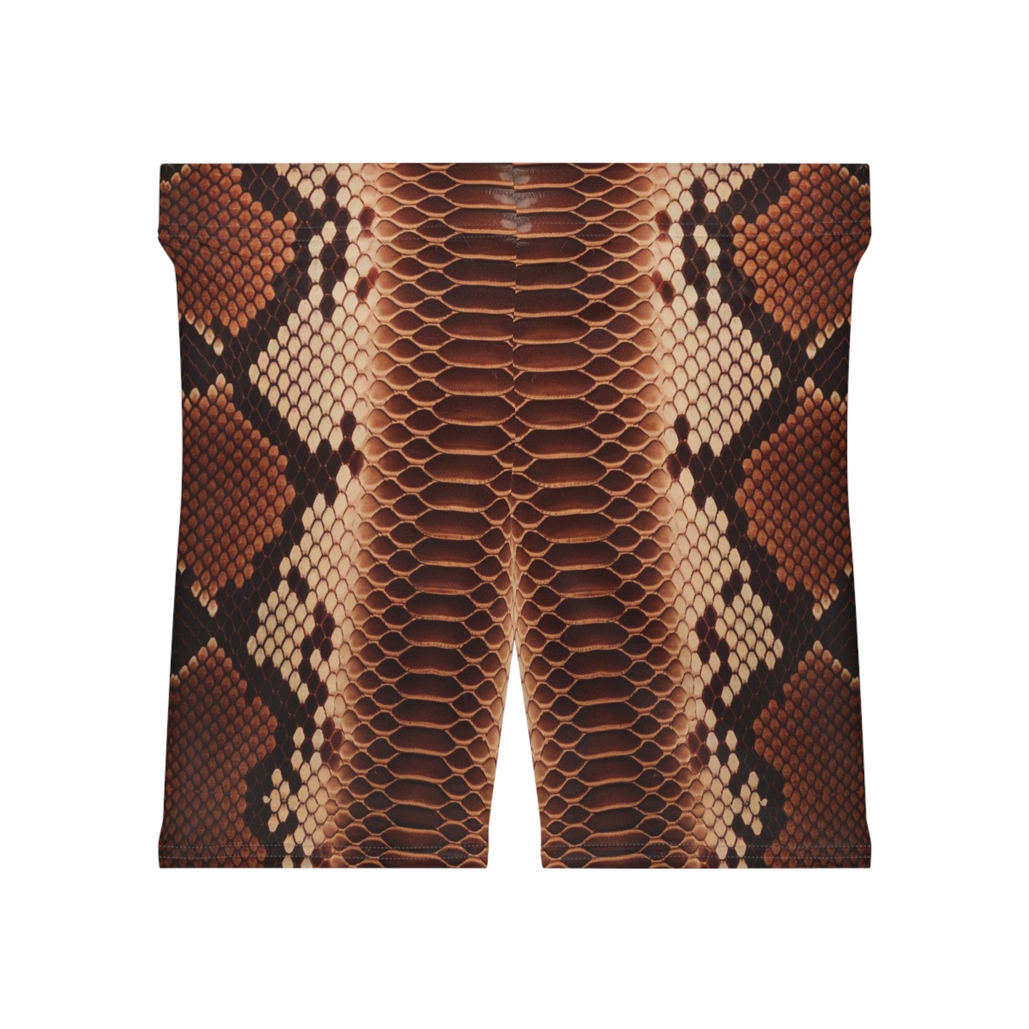Stylish Snake Print Women's Biker Shorts for Active Days - Angel Body