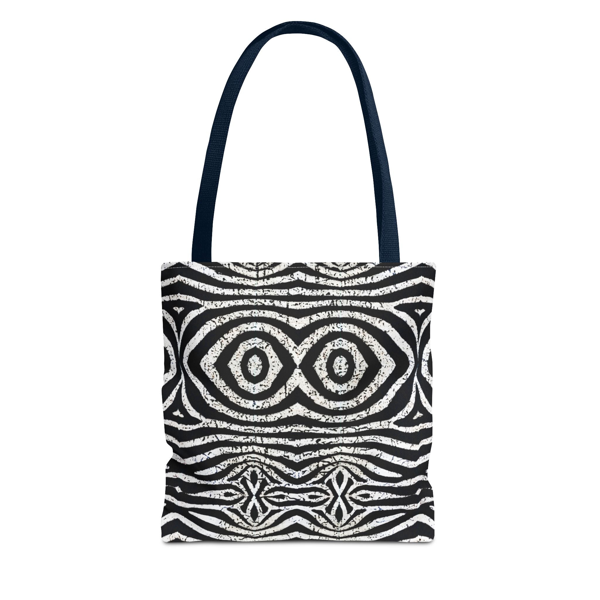 Trendy Black and White Tote Bag with Abstract Pattern | Stylish and Versatile Carryall - Angel Body