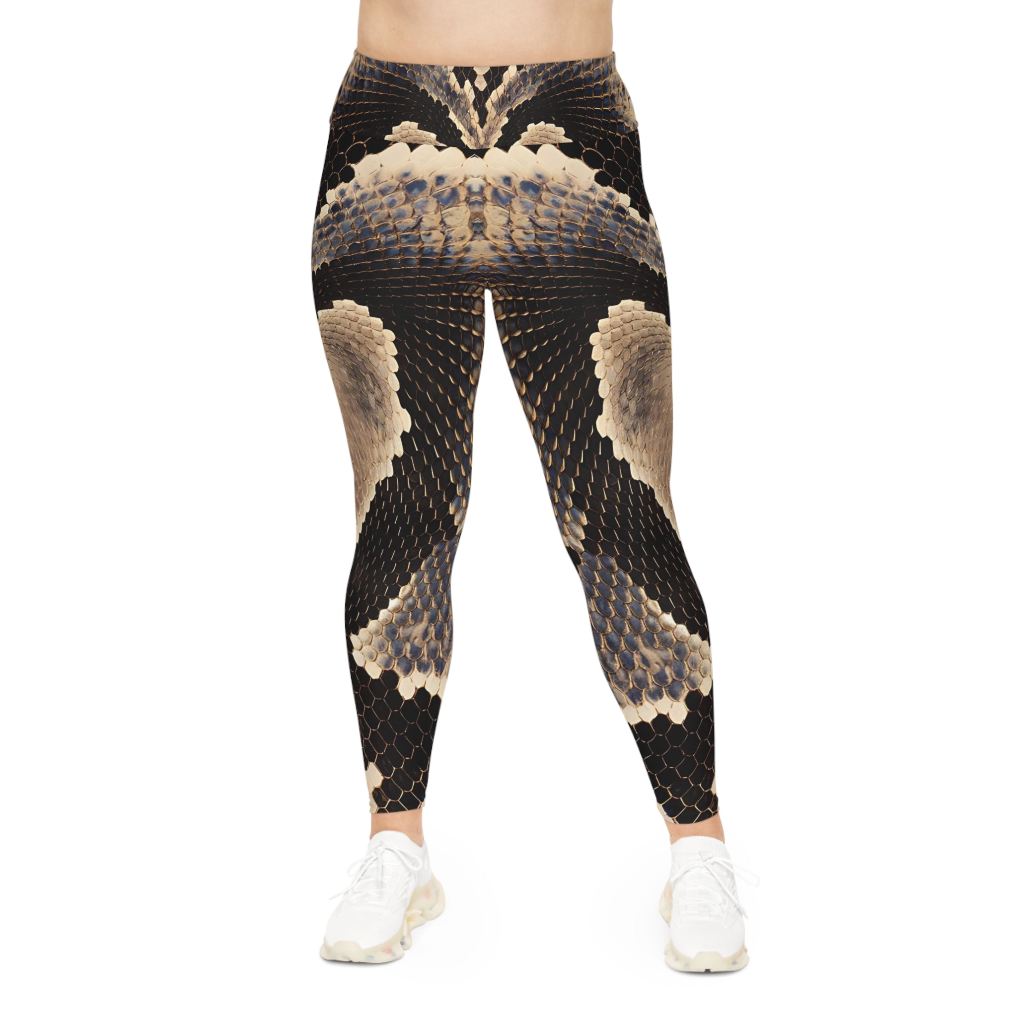Stylish Plus Size Snake Print Leggings for Effortless Chic - Angel Body