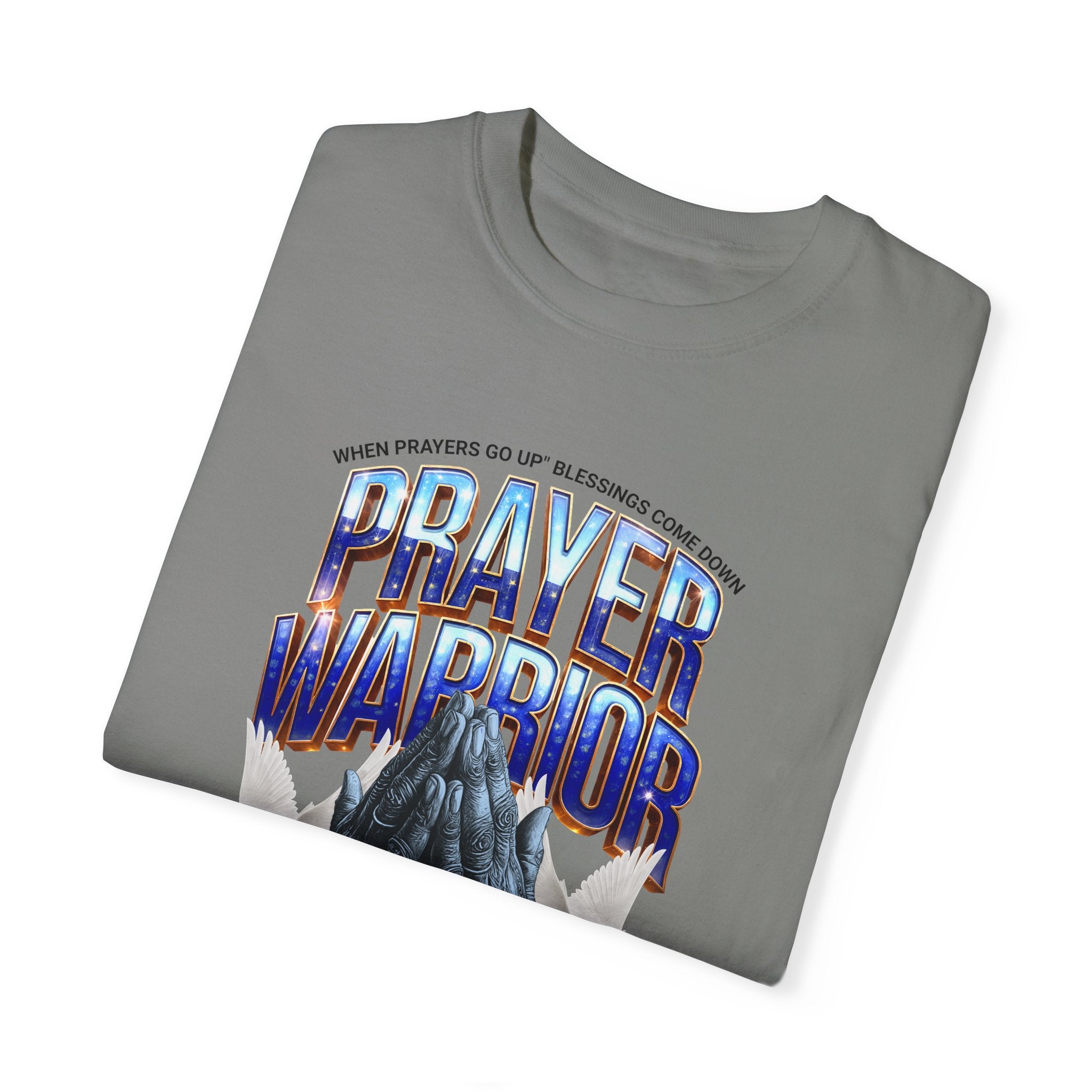 Prayer Warrior Garment-Dyed Unisex T-Shirt | Spiritual, Faith-Inspired Apparel - Angel Body