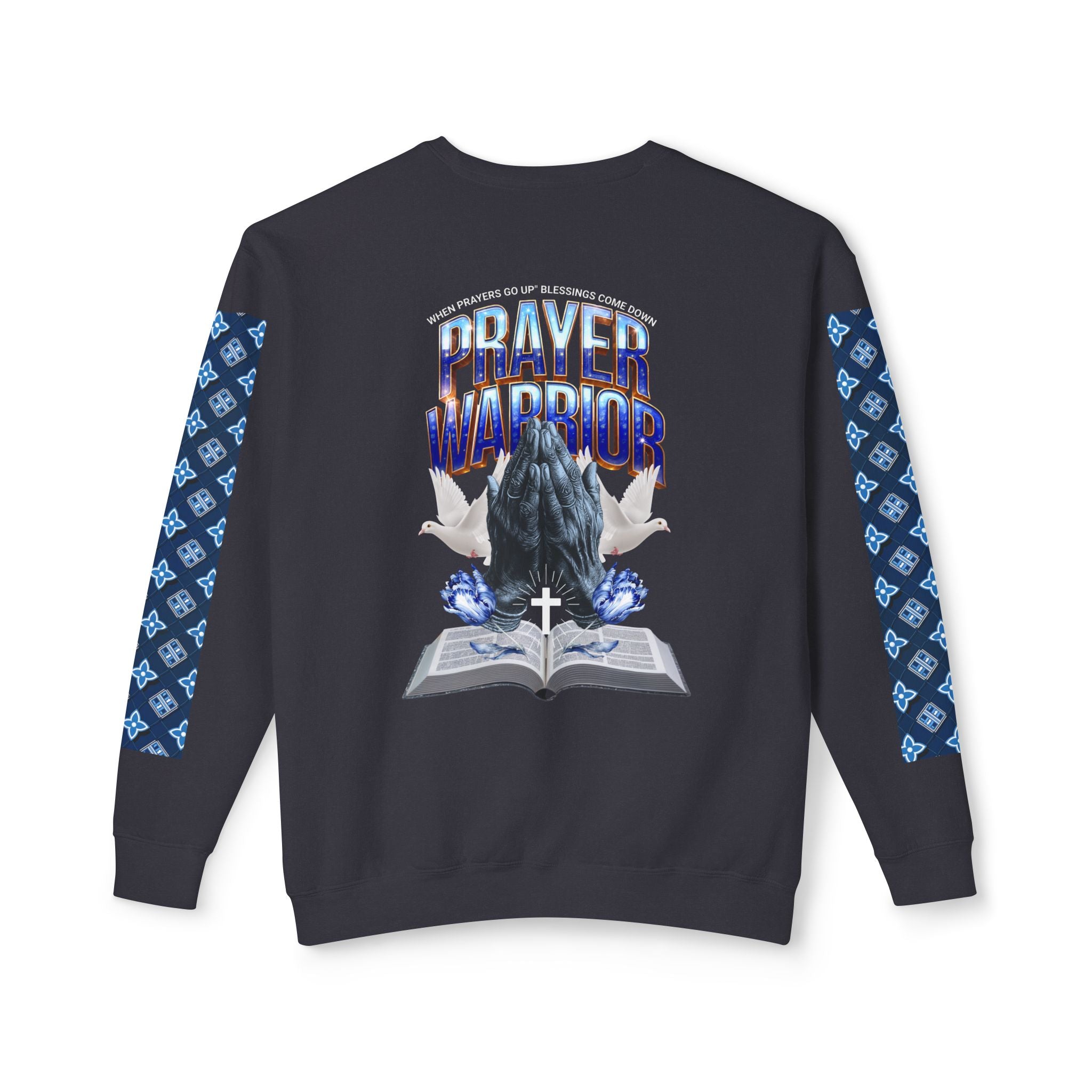 Unisex Lightweight Prayer Warrior Sweatshirt - Inspirational Crewneck for Spiritual Growth - Angel Body
