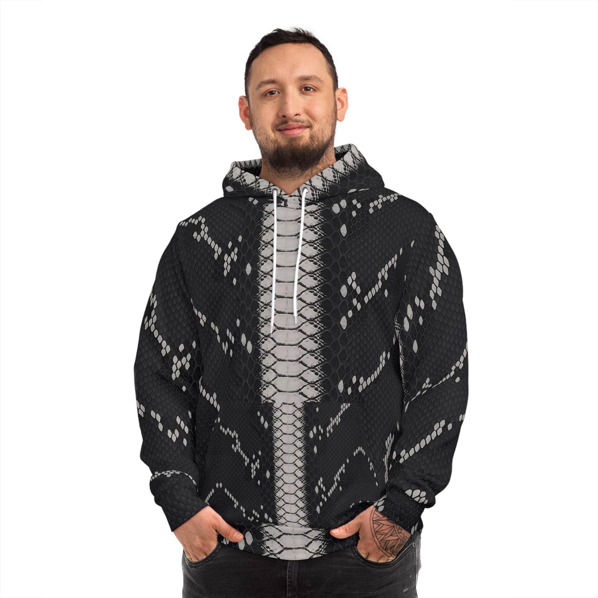 Stylish Snake Print Hoodie for Trendsetters - Angel Body