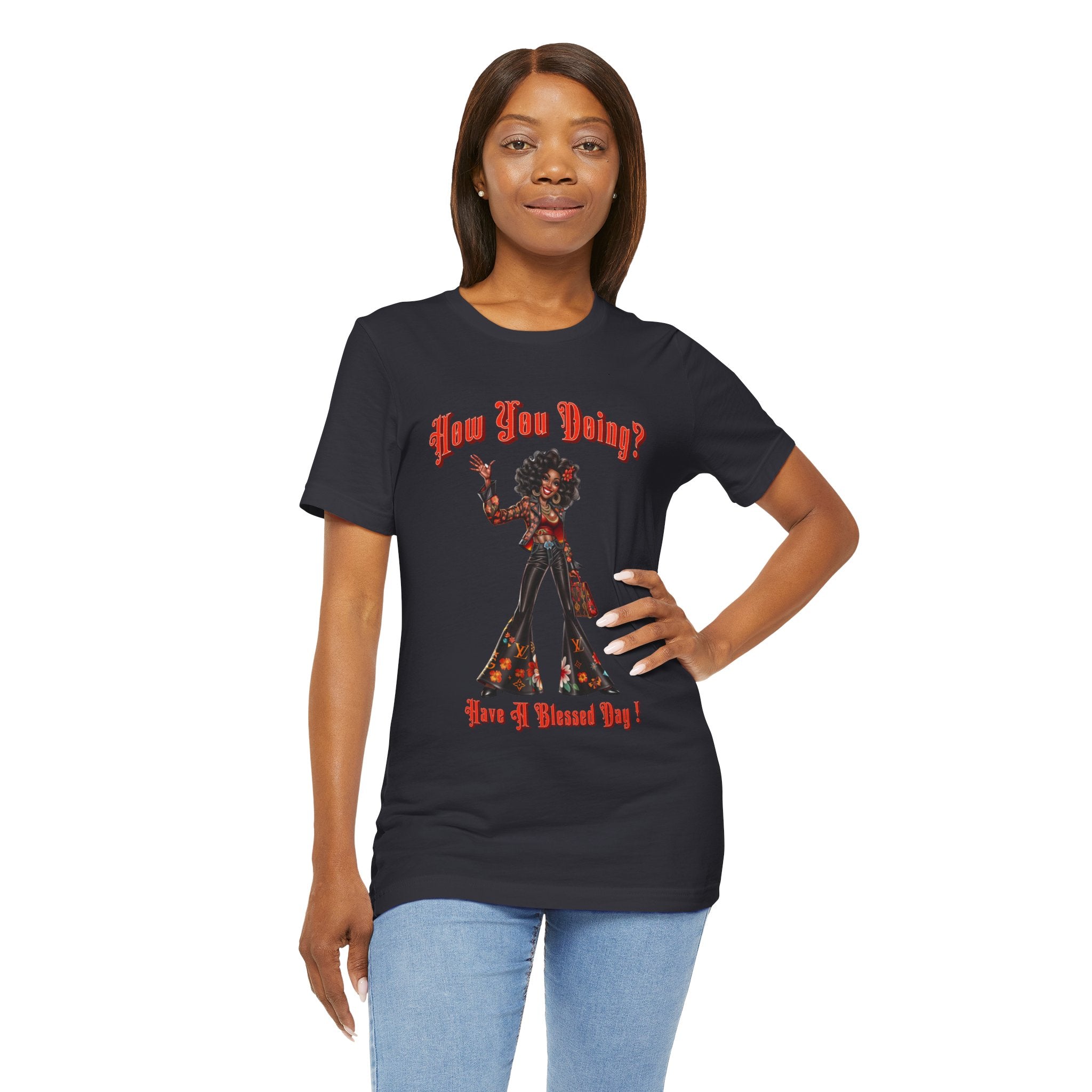 Happy Lady Waving Tee - Angel Body