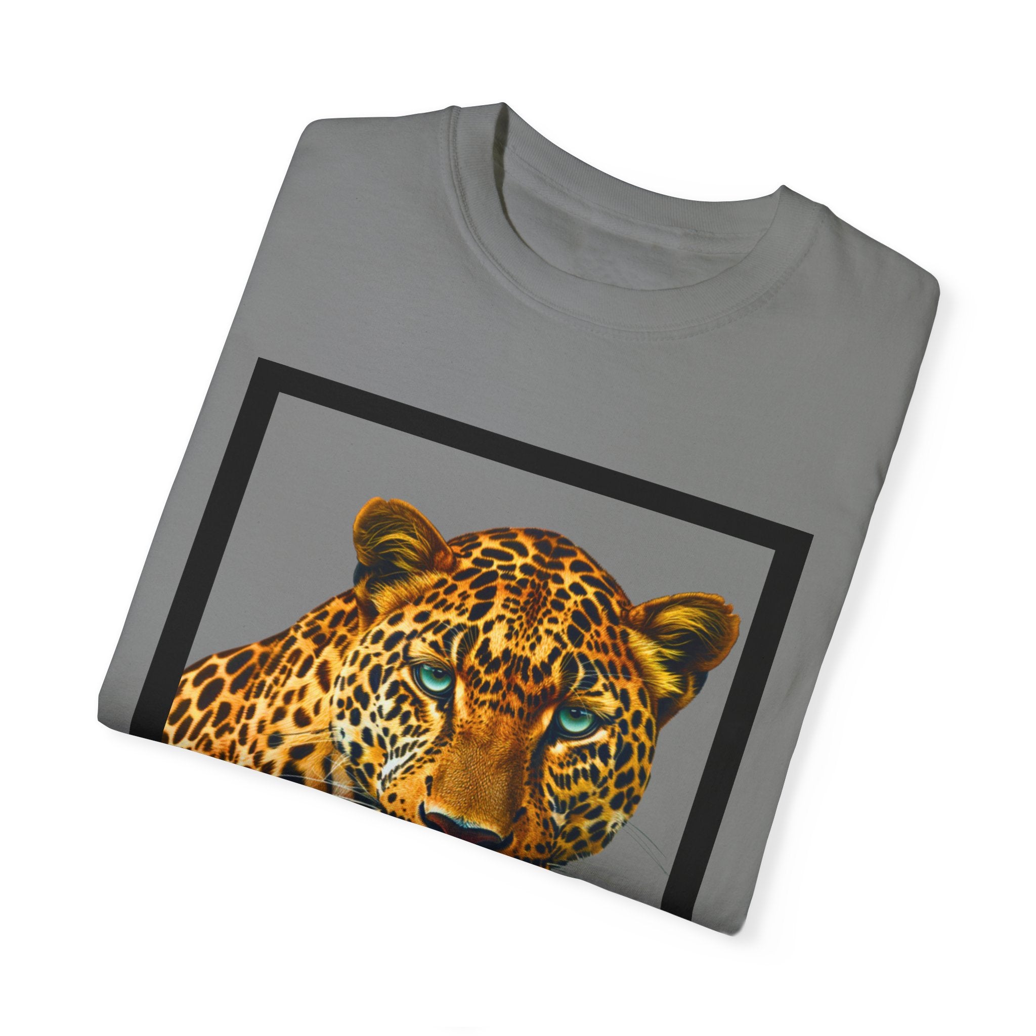 Leopard Print Unisex Garment-Dyed T-Shirt | Wild Animal Graphic Tee - Angel Body