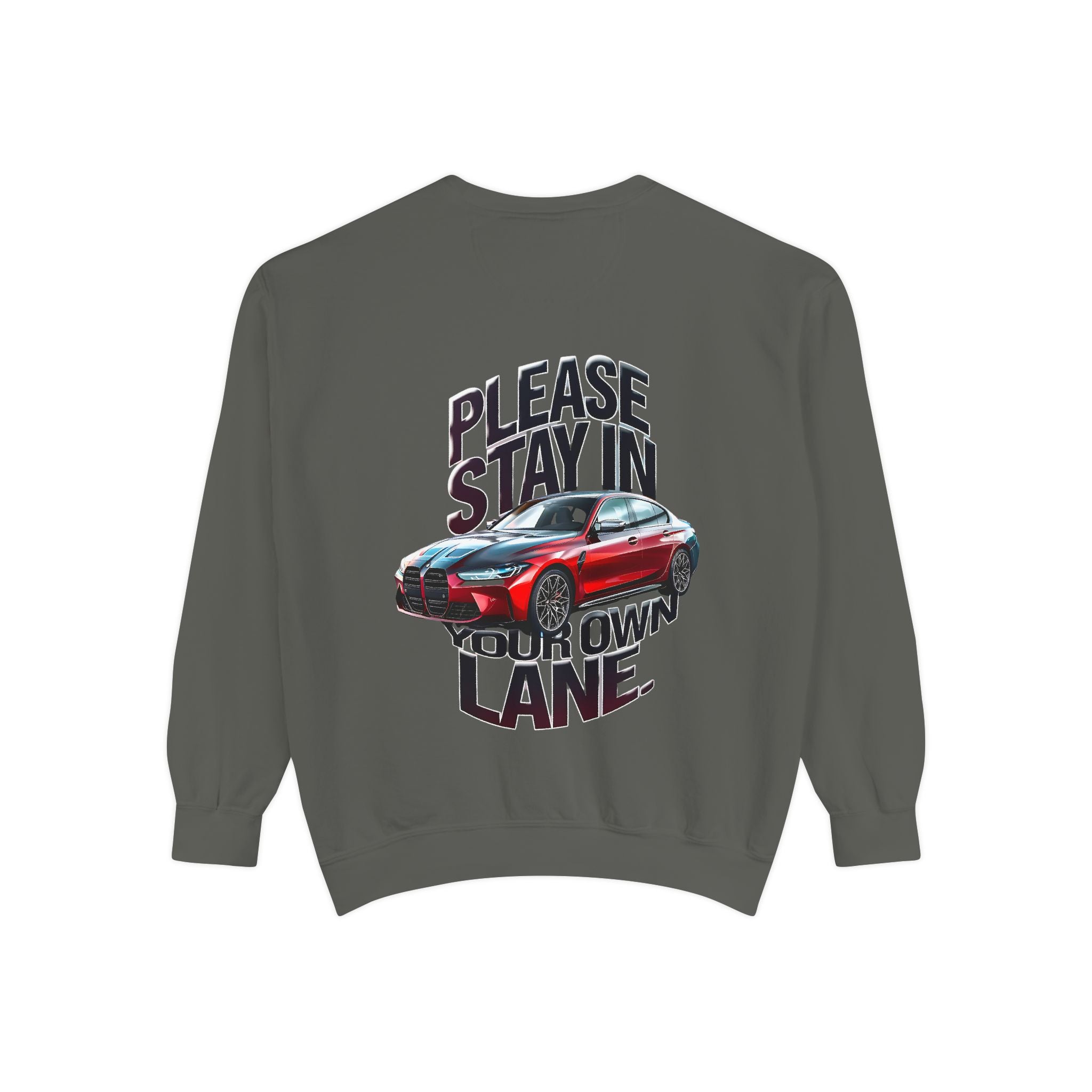 Unisex Garment-Dyed Sweatshirt - 'Please Stay in Your Own Lane' - Angel Body
