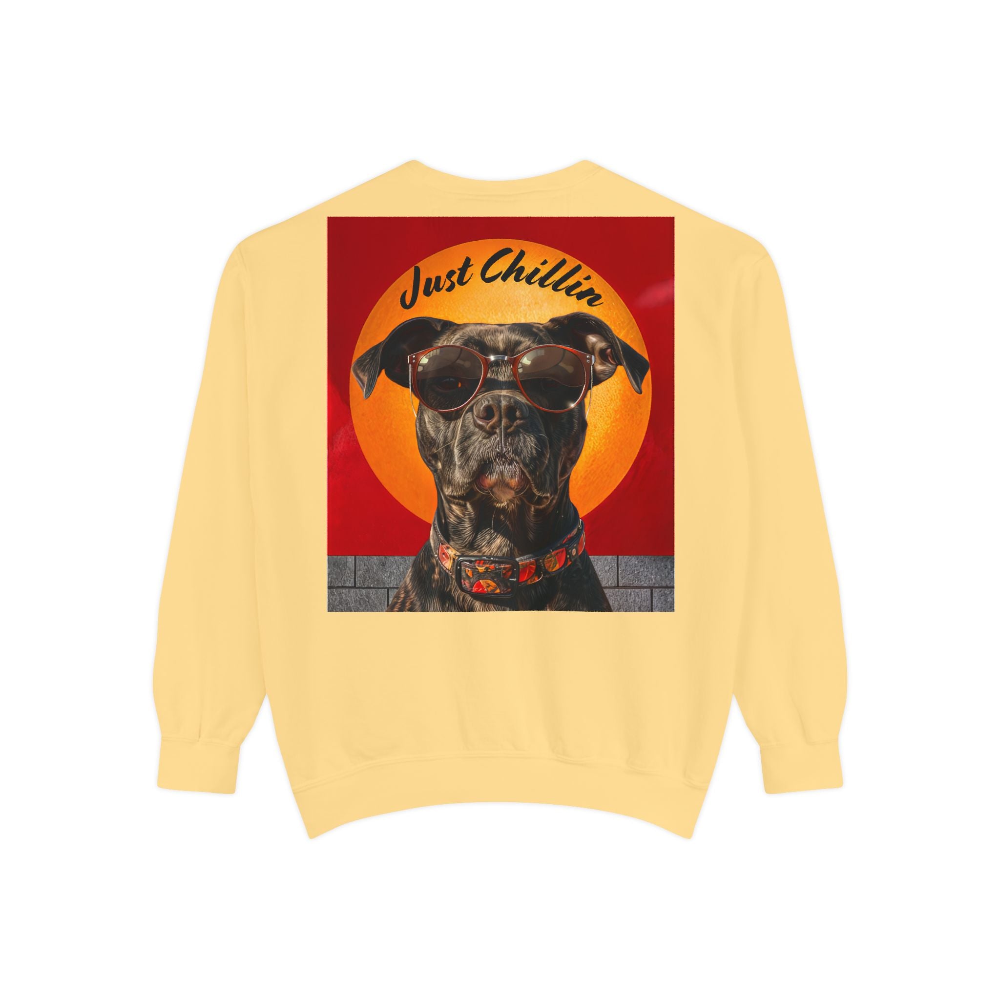Pit Bull Terrier Dog Sunglasses Sweatshirt - Unisex Garment-Dyed - Angel Body