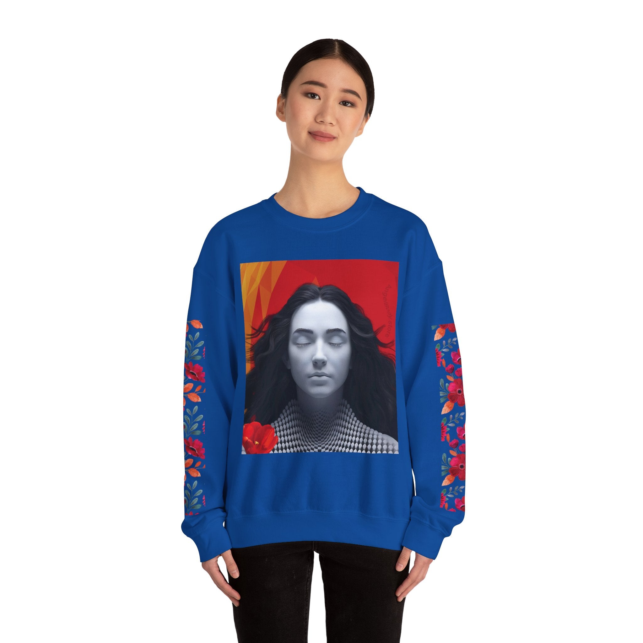 Abstract Art & Floral Sweatshirt - Angel Body
