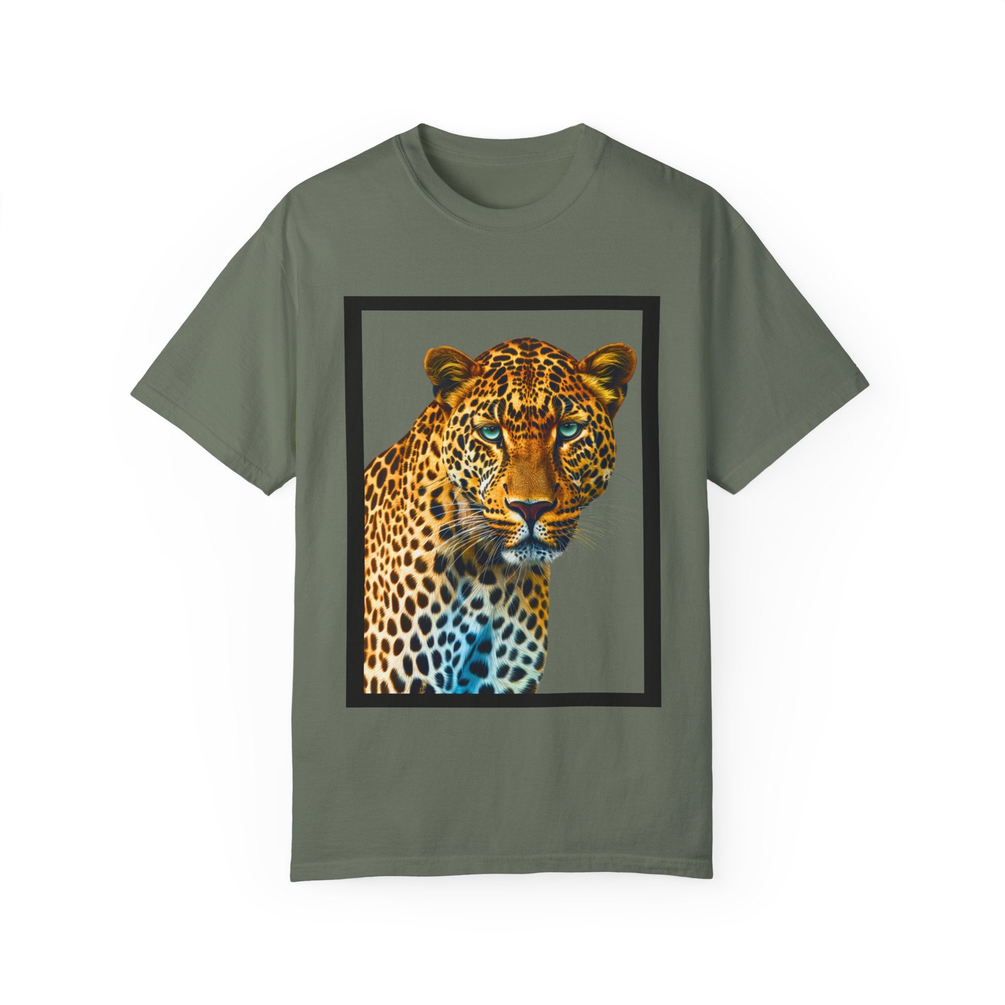 Leopard Print Unisex Garment-Dyed T-Shirt | Wild Animal Graphic Tee - Angel Body