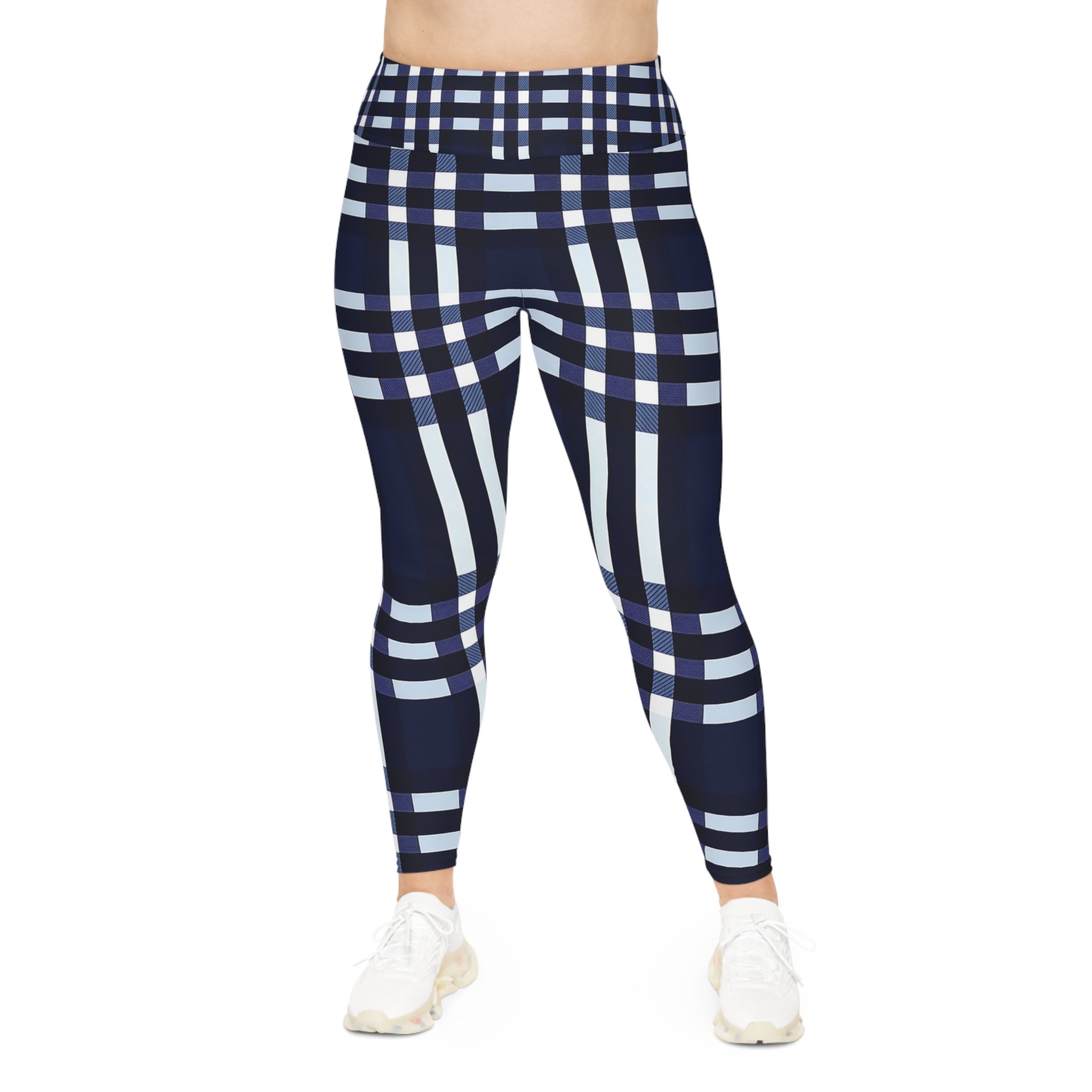 New Custom design Plus Size Leggings - Comfortable Plaid Design for Everyday Wear - Angel Body