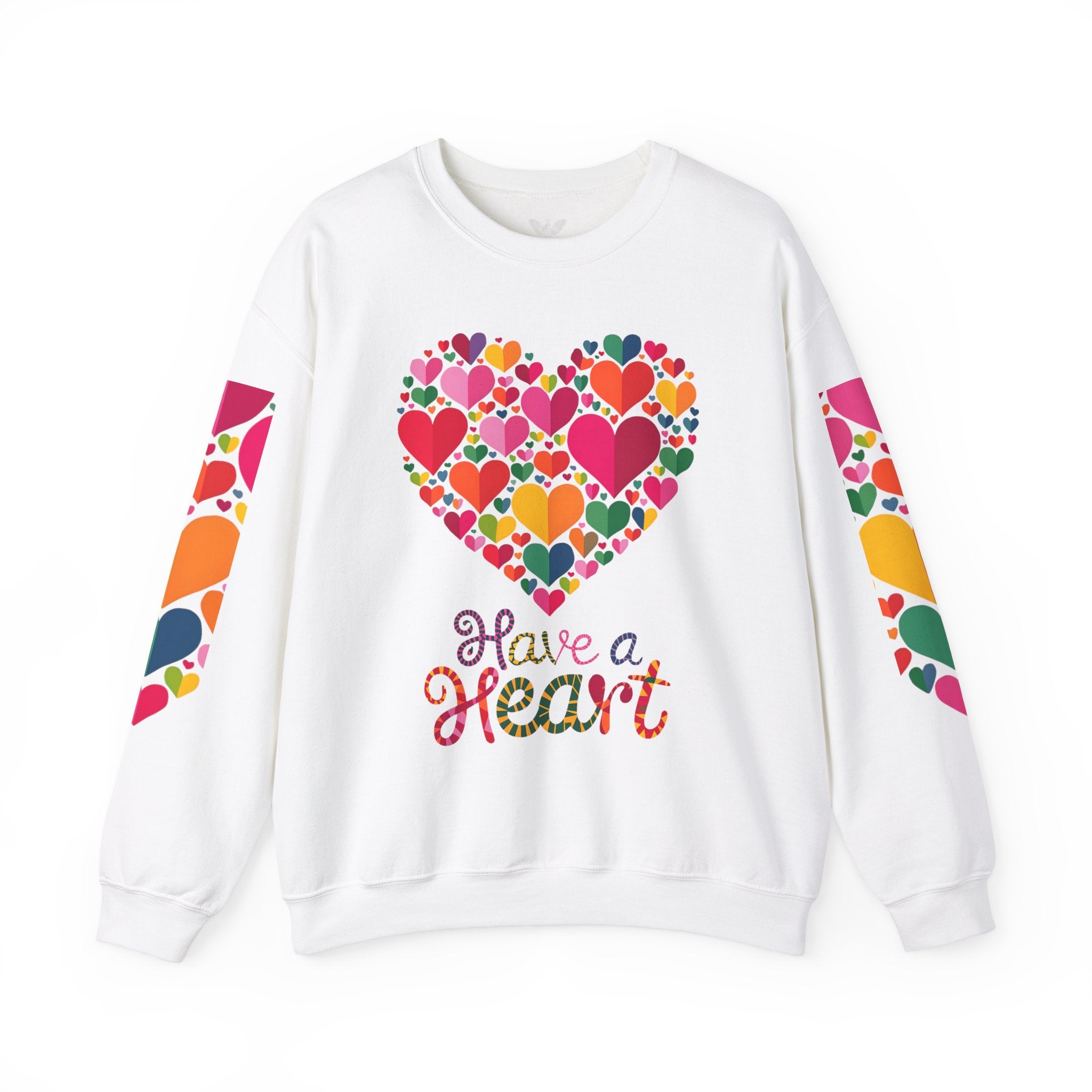 Have a Heart Unisex Sweatshirt - Colorful Valentine’s Day Crewneck for Comfort and Love - Angel Body