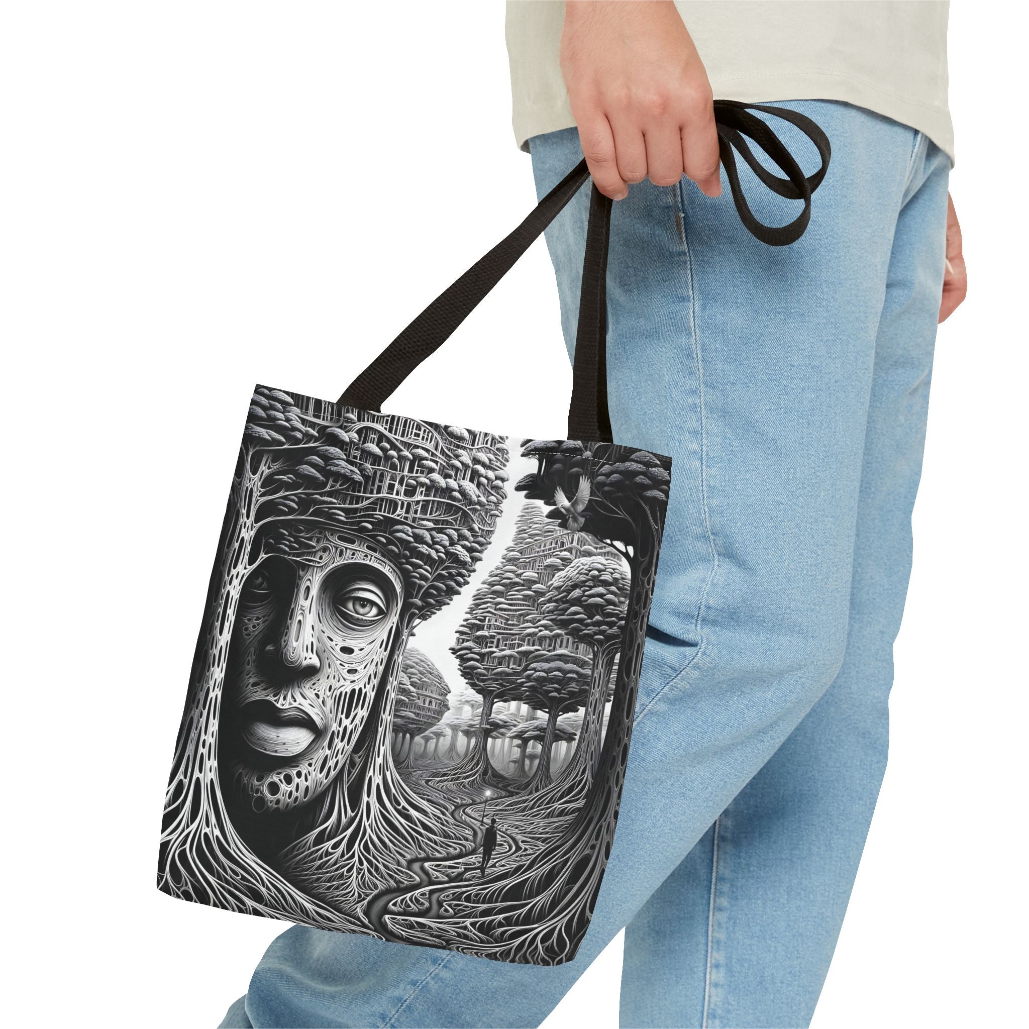 Elegant Crane Tote Bag - Artistic Nature Design for Daily Use and Celebrations - Angel Body