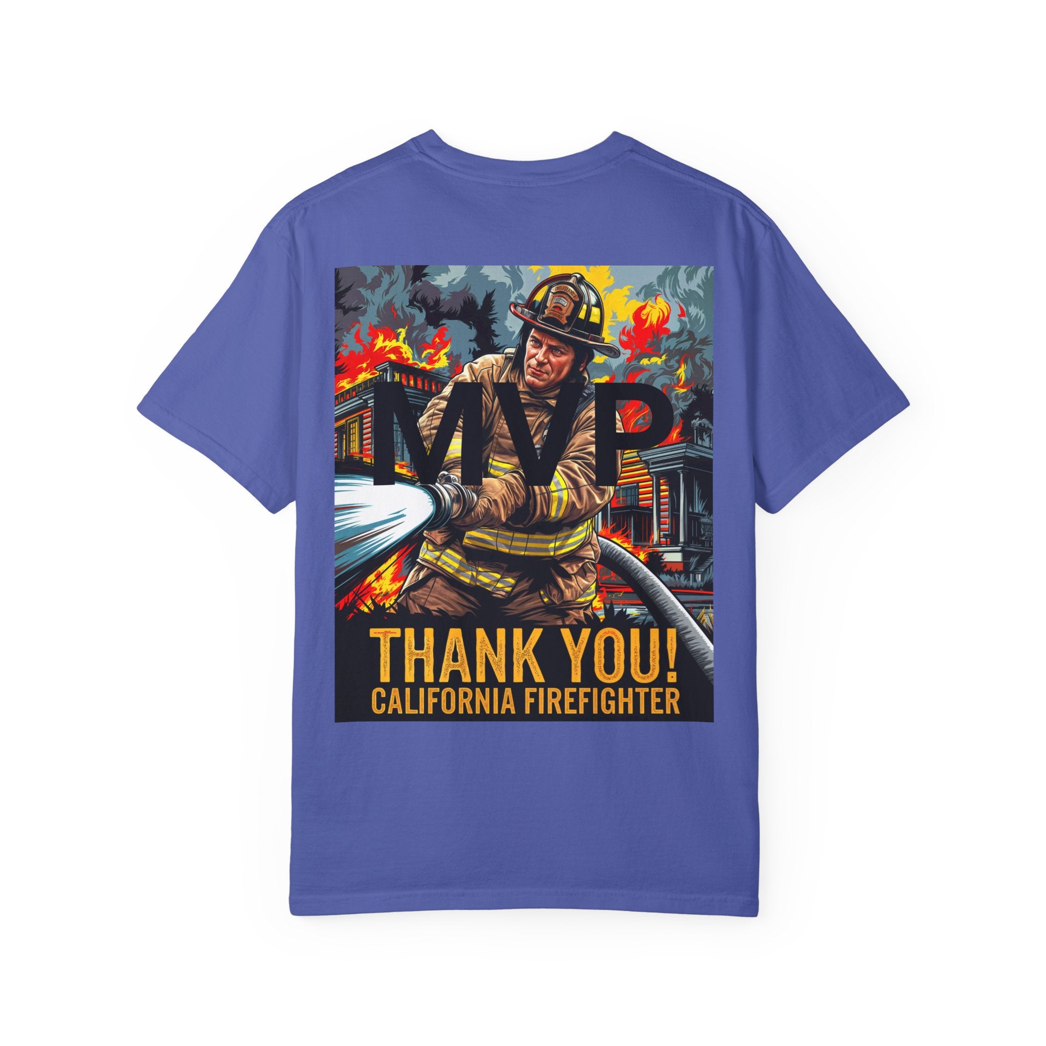 MVP Thank You Firefighter T-Shirt - Unisex Garment-Dyed Tee - Angel Body