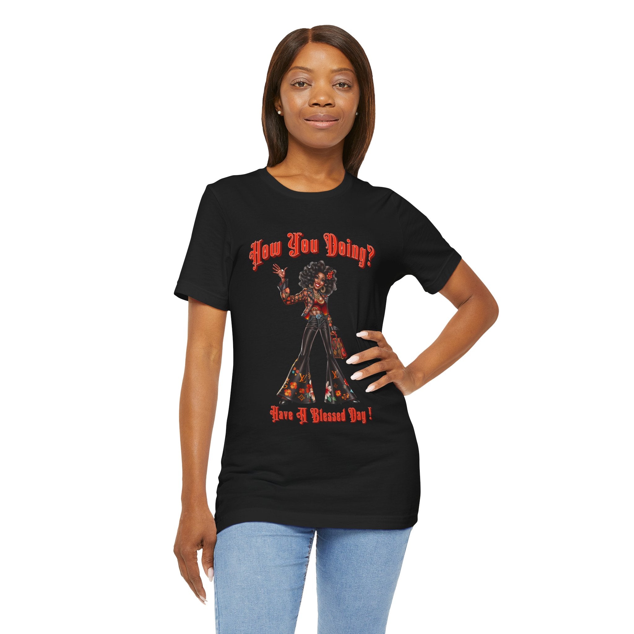 Happy Lady Waving Tee - Angel Body