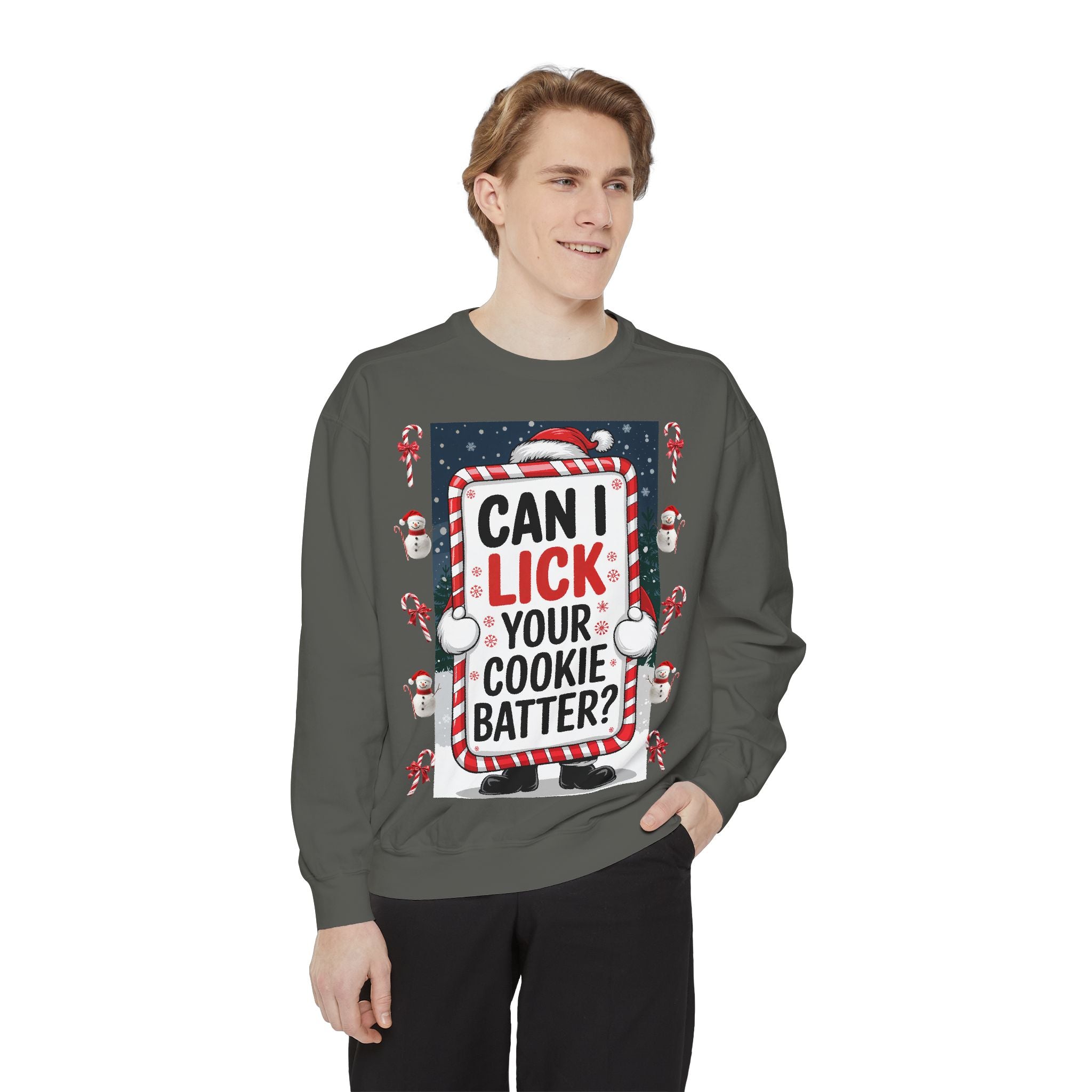 Funny Holiday Cookie Batter Sweatshirt - Unisex Christmas Sweatshirt - Angel Body
