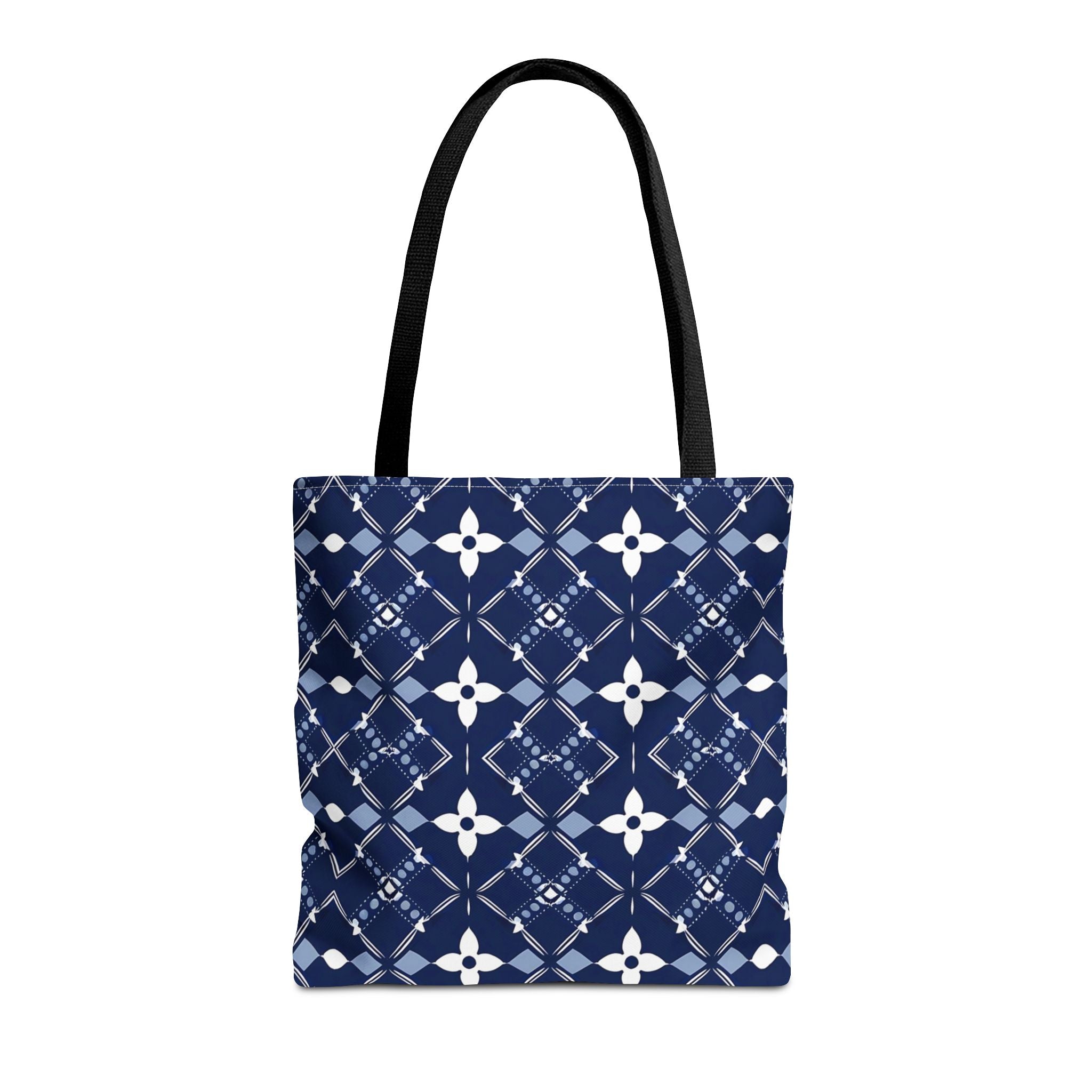 Navy Floral Pattern Tote Bag - Stylish & Versatile for Everyday Use - Angel Body