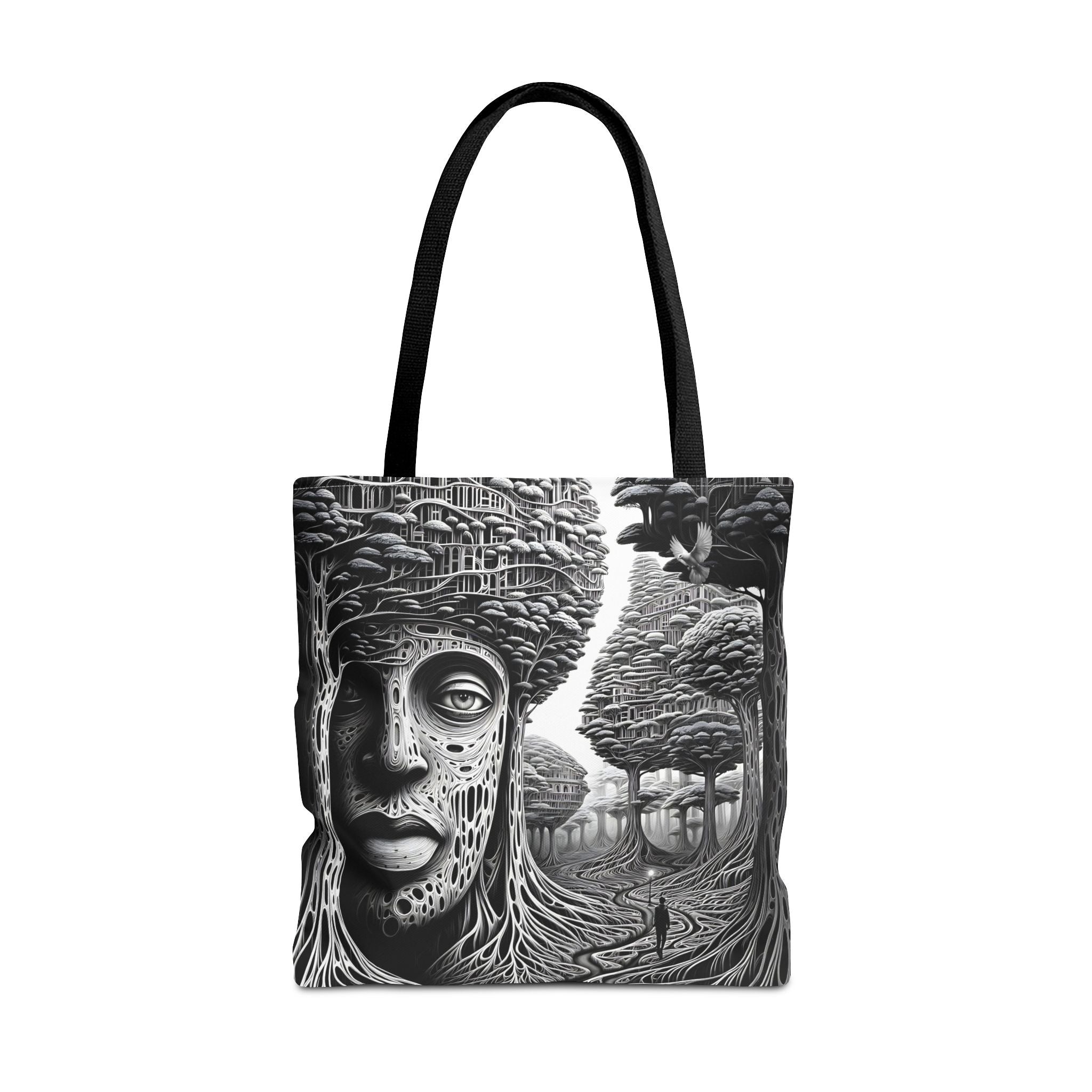 Elegant Crane Tote Bag - Artistic Nature Design for Daily Use and Celebrations - Angel Body
