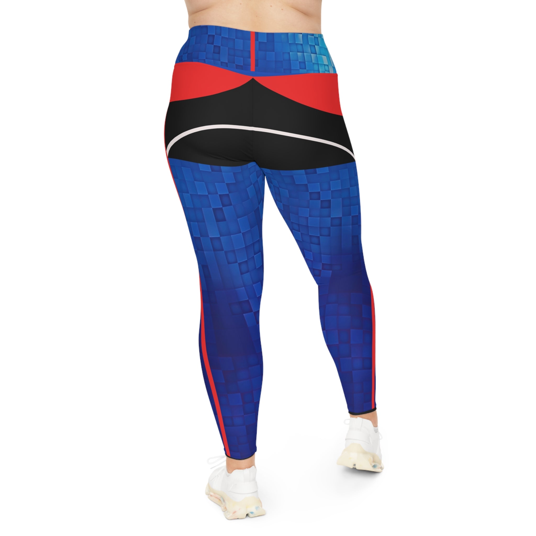Vibrant Plus Size Leggings with Colorful Geometric Design - Angel Body