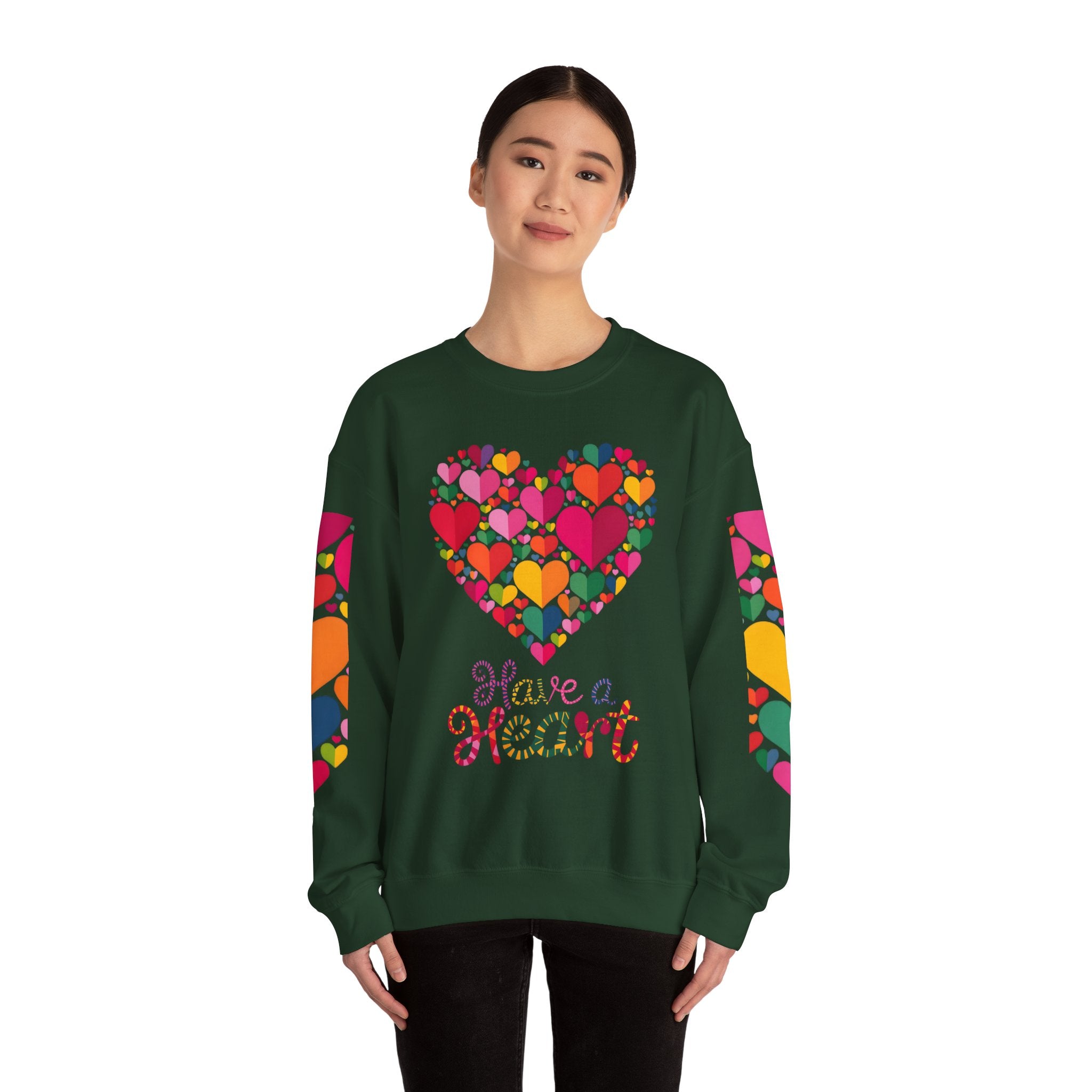 Have a Heart Unisex Sweatshirt - Colorful Valentine’s Day Crewneck for Comfort and Love - Angel Body