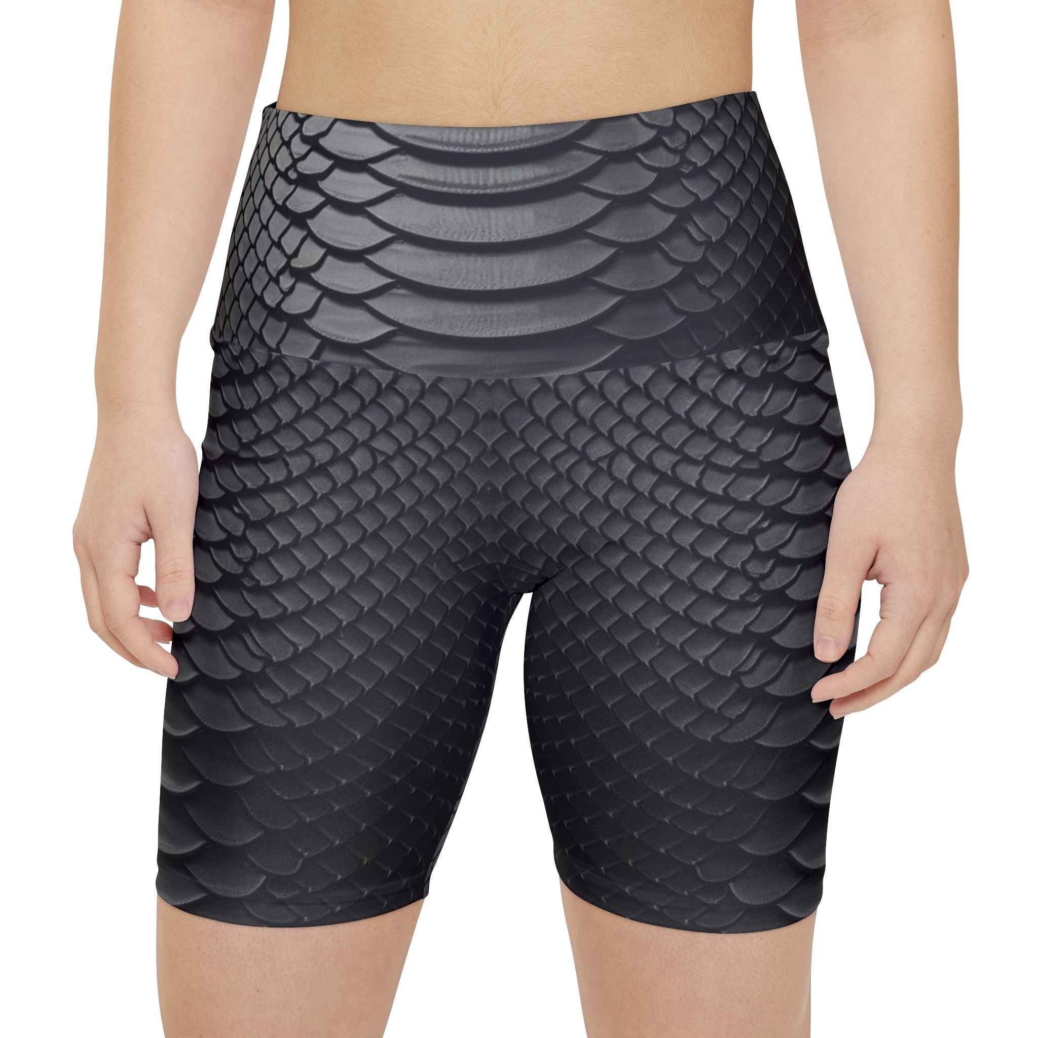 Eco-Friendly Women's Workout Shorts - Scales Design for Active Lifestyle - Angel Body