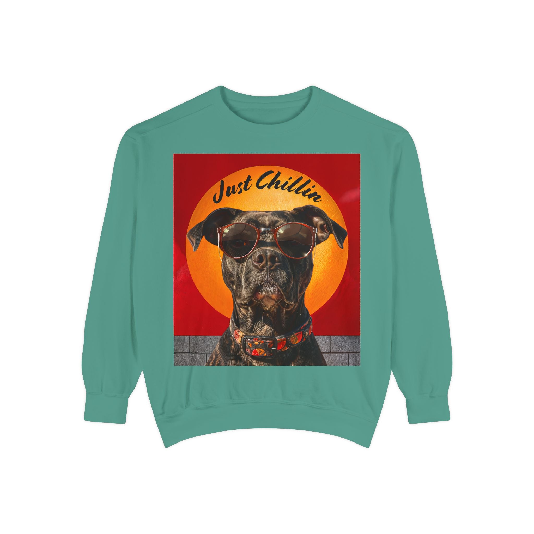 Pit Bull Terrier Dog Sunglasses Sweatshirt - Unisex Garment-Dyed - Angel Body