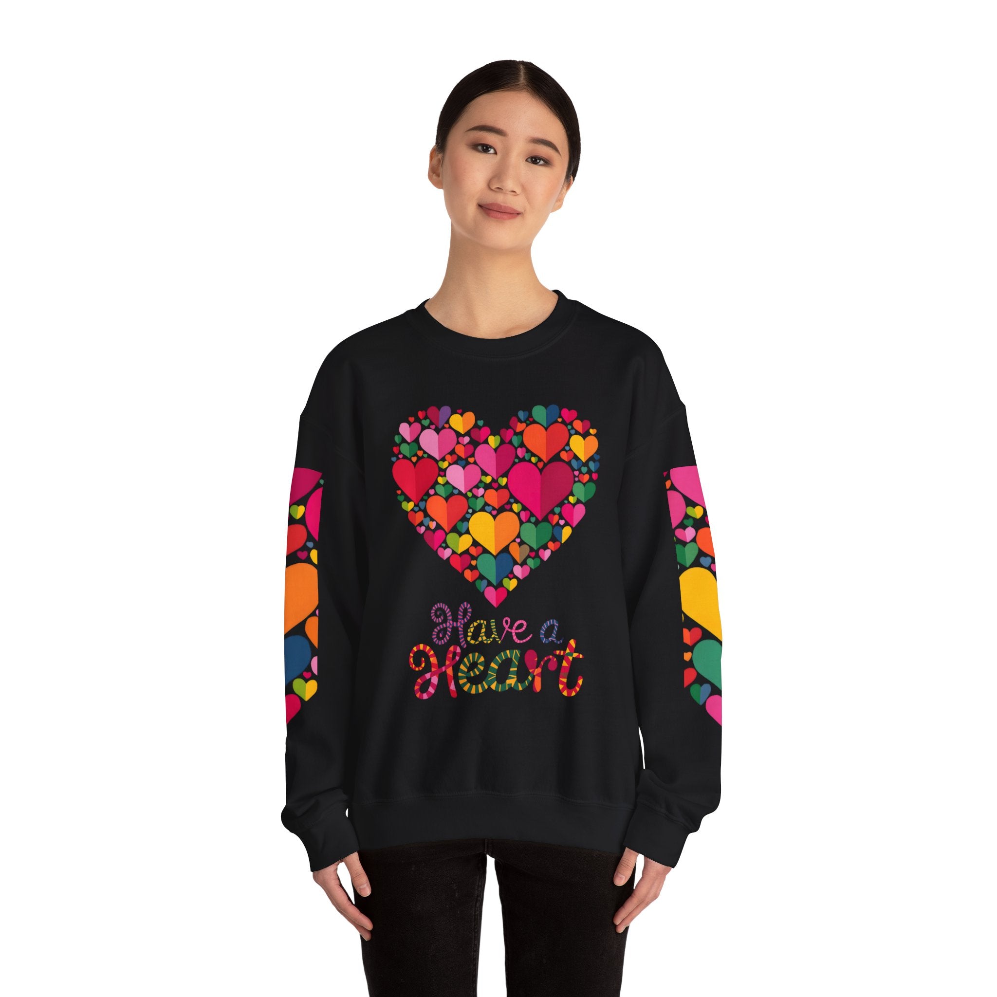 Have a Heart Unisex Sweatshirt - Colorful Valentine’s Day Crewneck for Comfort and Love - Angel Body