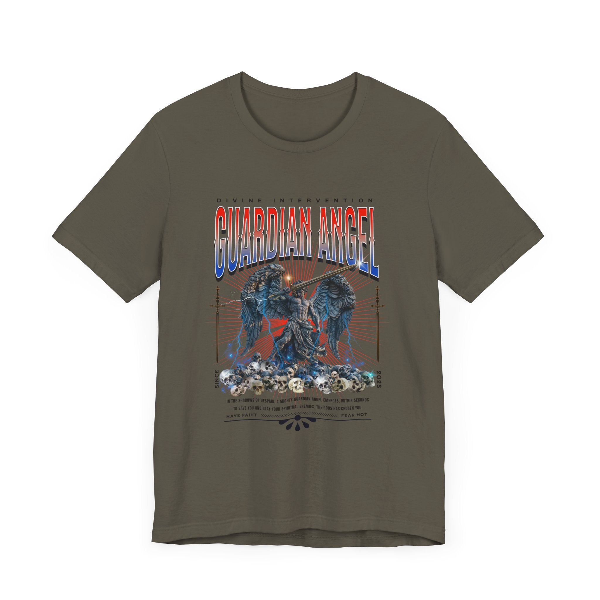 Unisex Jersey Short Sleeve Tee: Male Guardian Angel Spiritual Warrior - Angel Body