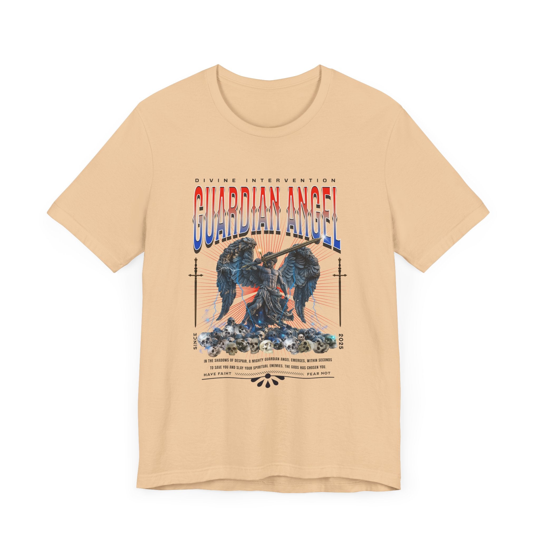 Unisex Jersey Short Sleeve Tee: Male Guardian Angel Spiritual Warrior - Angel Body