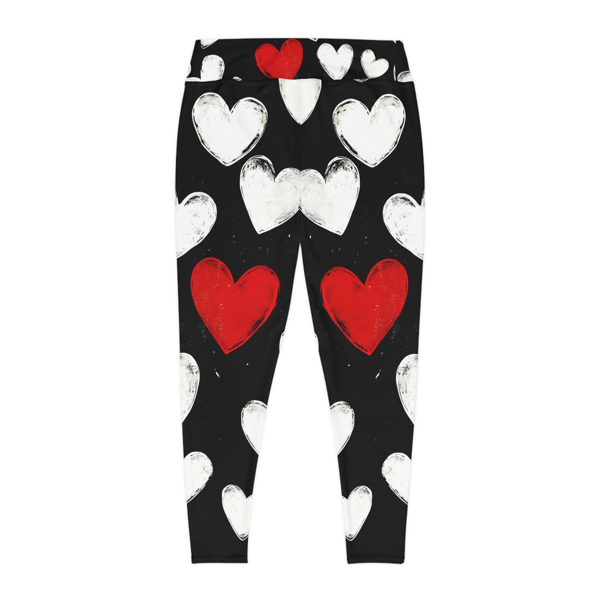 Heart Pattern Plus Size Leggings for Comfort and Style - Angel Body