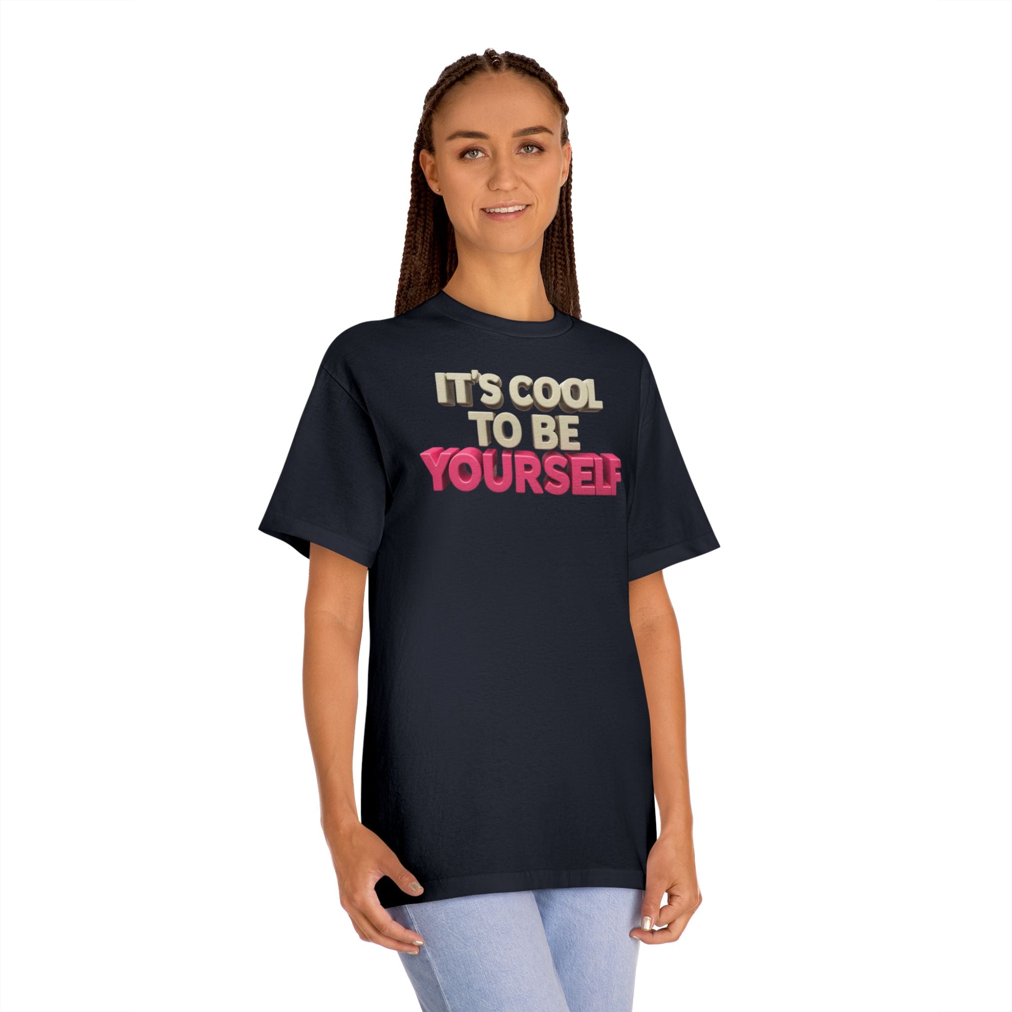 Unisex Classic Tee - 'It's Cool to Be Yourself' Motivational Shirt - Angel Body
