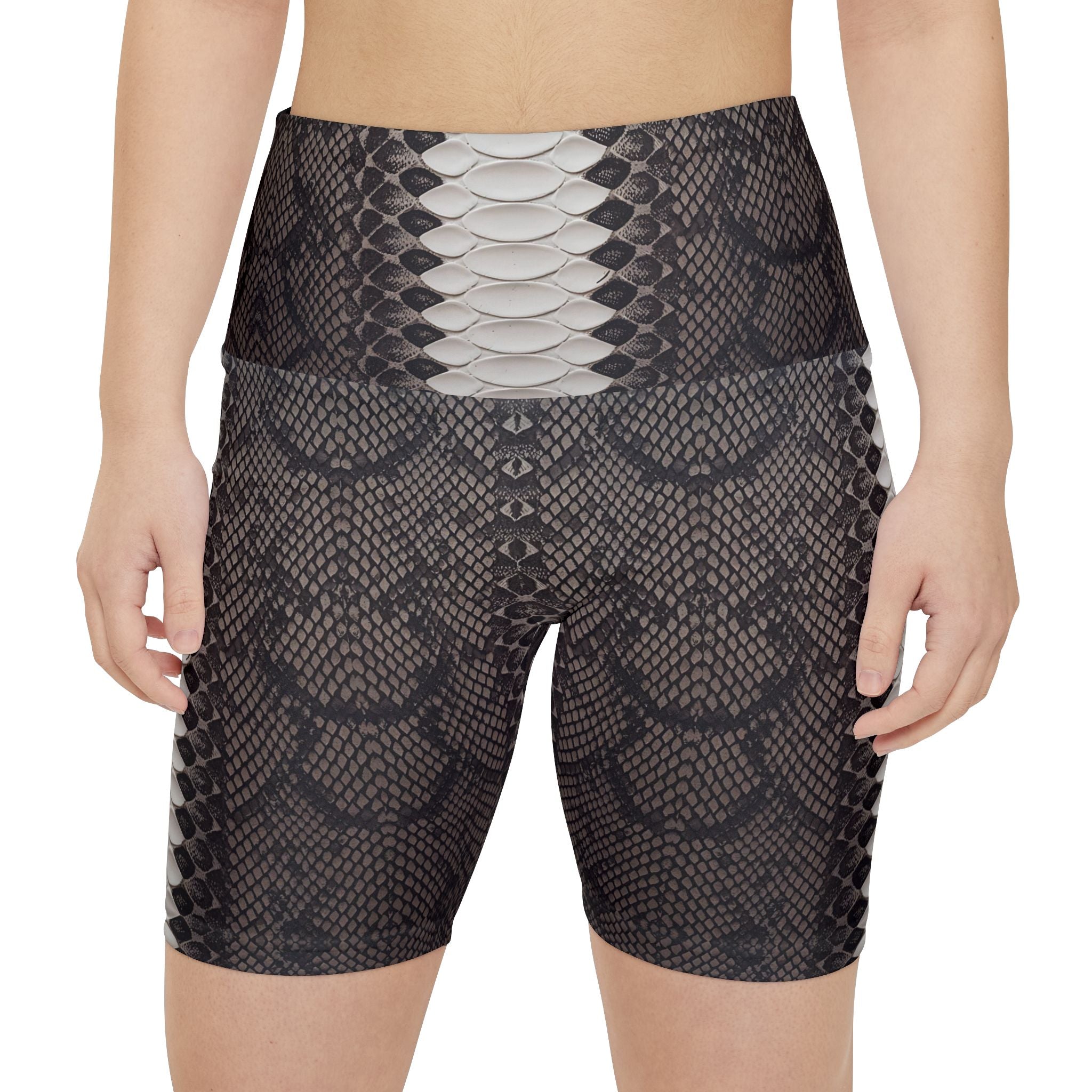 Women's Snake Print Workout Shorts - Stylish Activewear for Fitness Enthusiasts