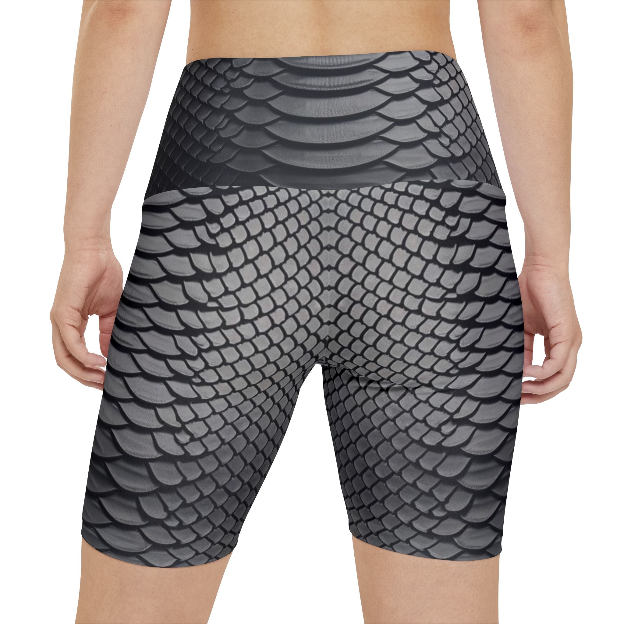 Eco-Friendly Women's Workout Shorts - Scales Design for Active Lifestyle - Angel Body