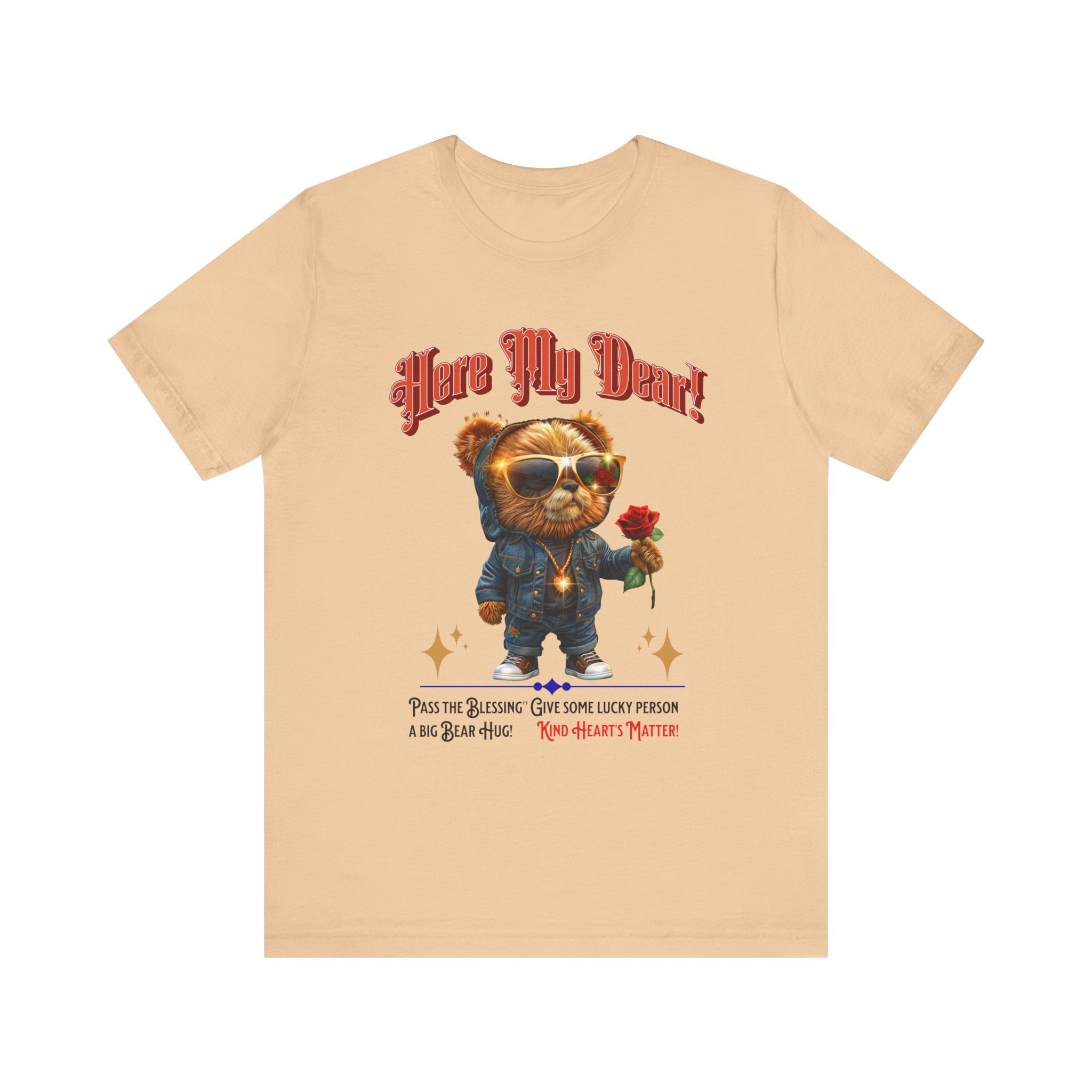 Teddy Bear Red Rose T-Shirt - Fun Cool Unisex Tee - Angel Body